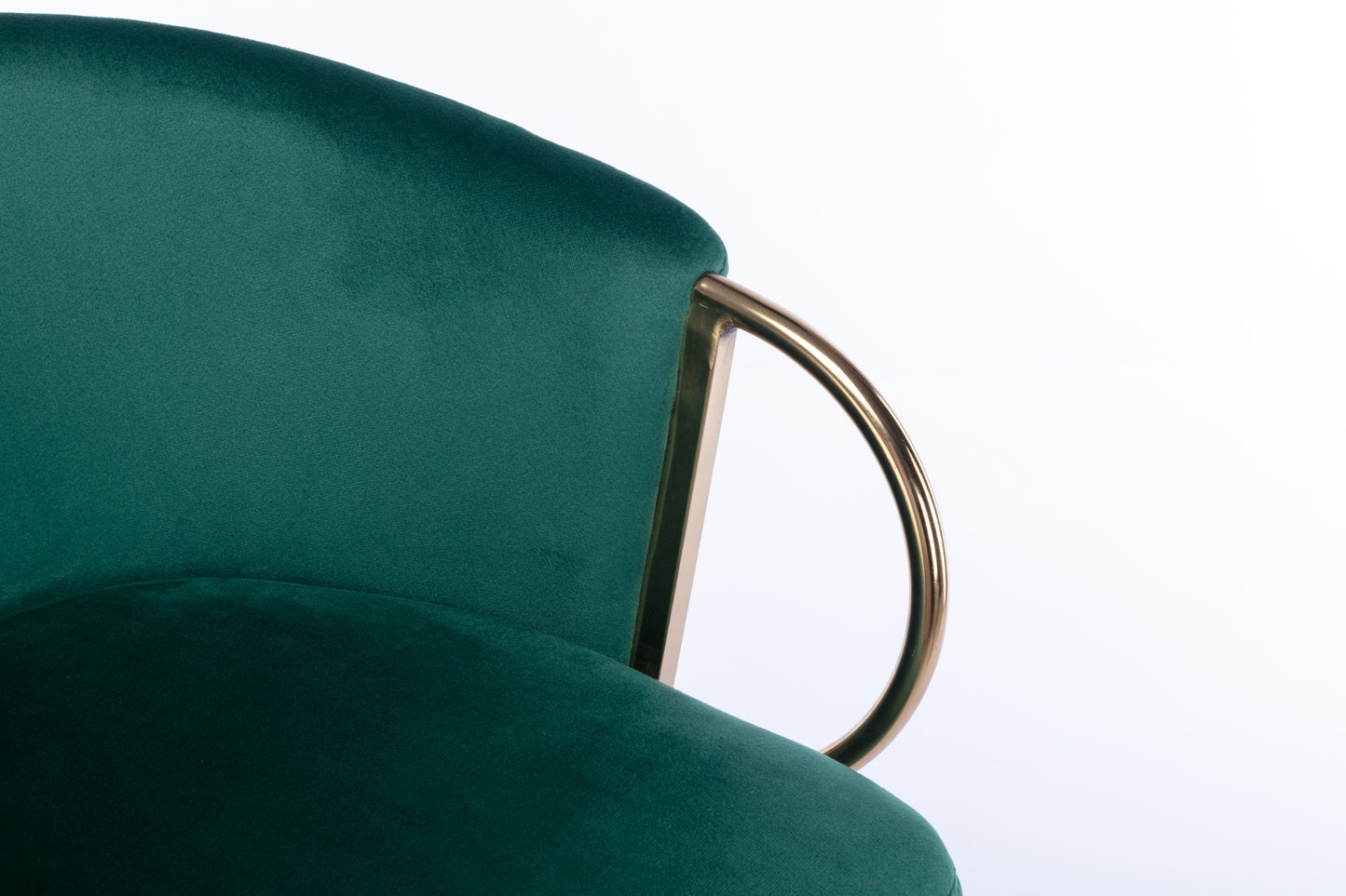 Set of 2 Bar Stools,with Chrome Footrest and Base Swivel Height Adjustable Mechanical Lifting Velvet + Golden Leg Simple Bar Stool-Green