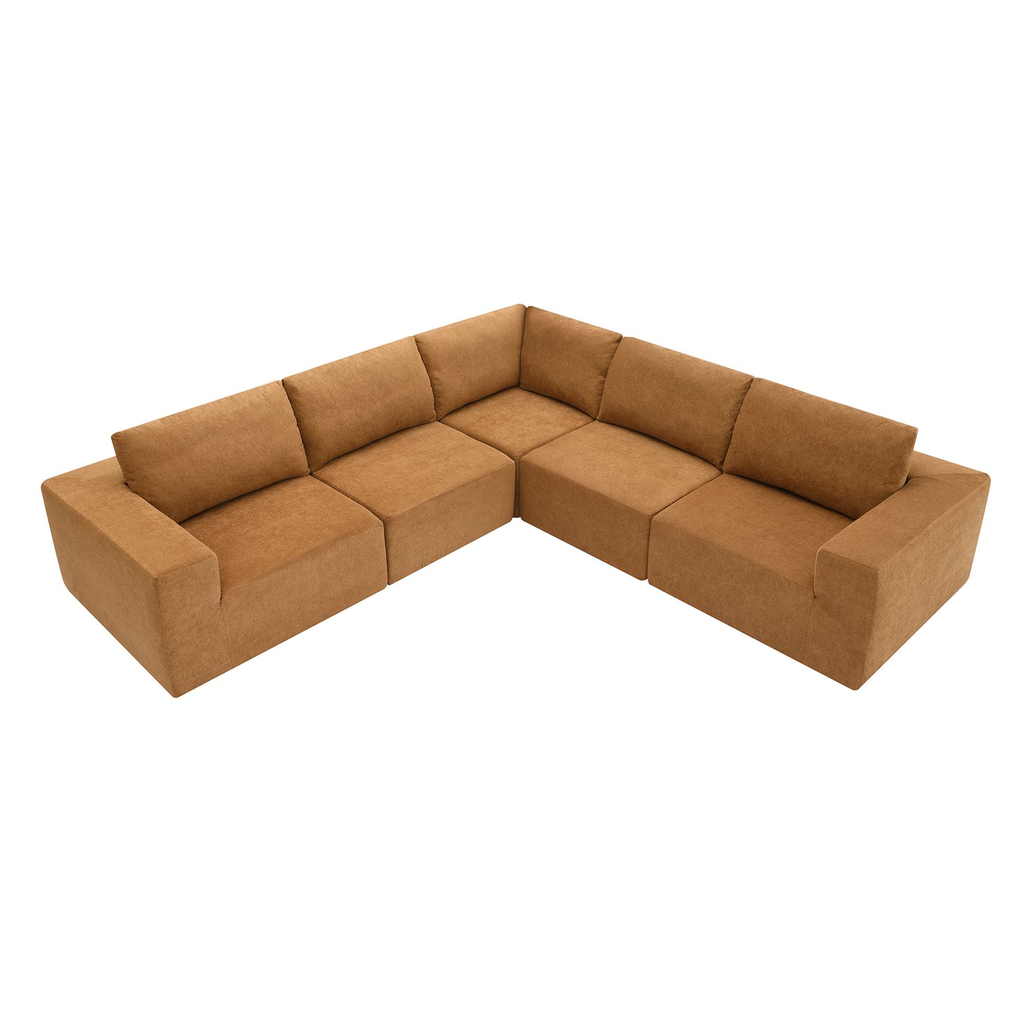 116*116" Modular L Shaped Sectional Sofa,Luxury Floor Couch Set,Upholstered Indoor Furniture,Foam-Filled Compressed Sofa for Living Room,Bedroom,5 PC Free Combination,3 Colors