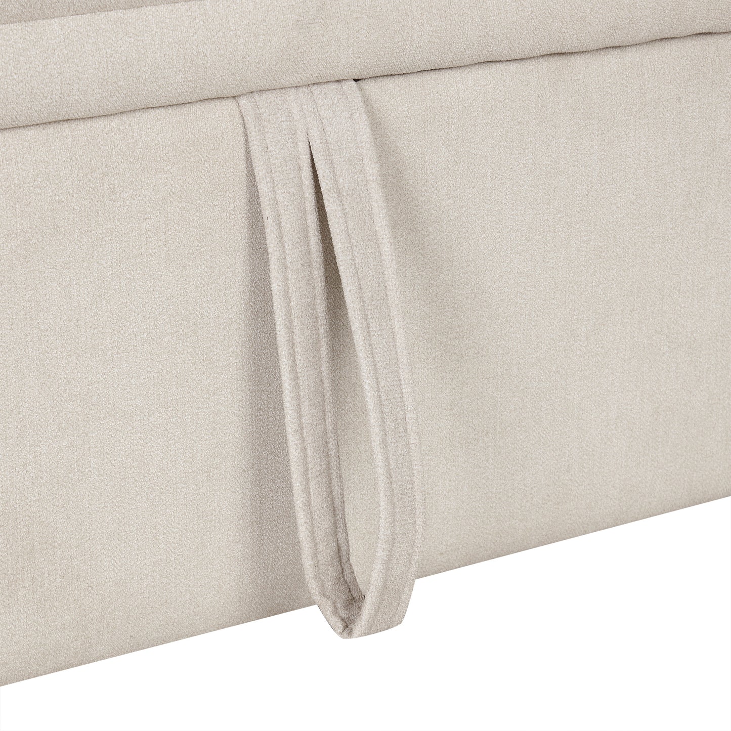 Sofá seccional extragrande de 117.3" en forma de U, sofá cama extraíble con dos cojines para sala de estar, color beige