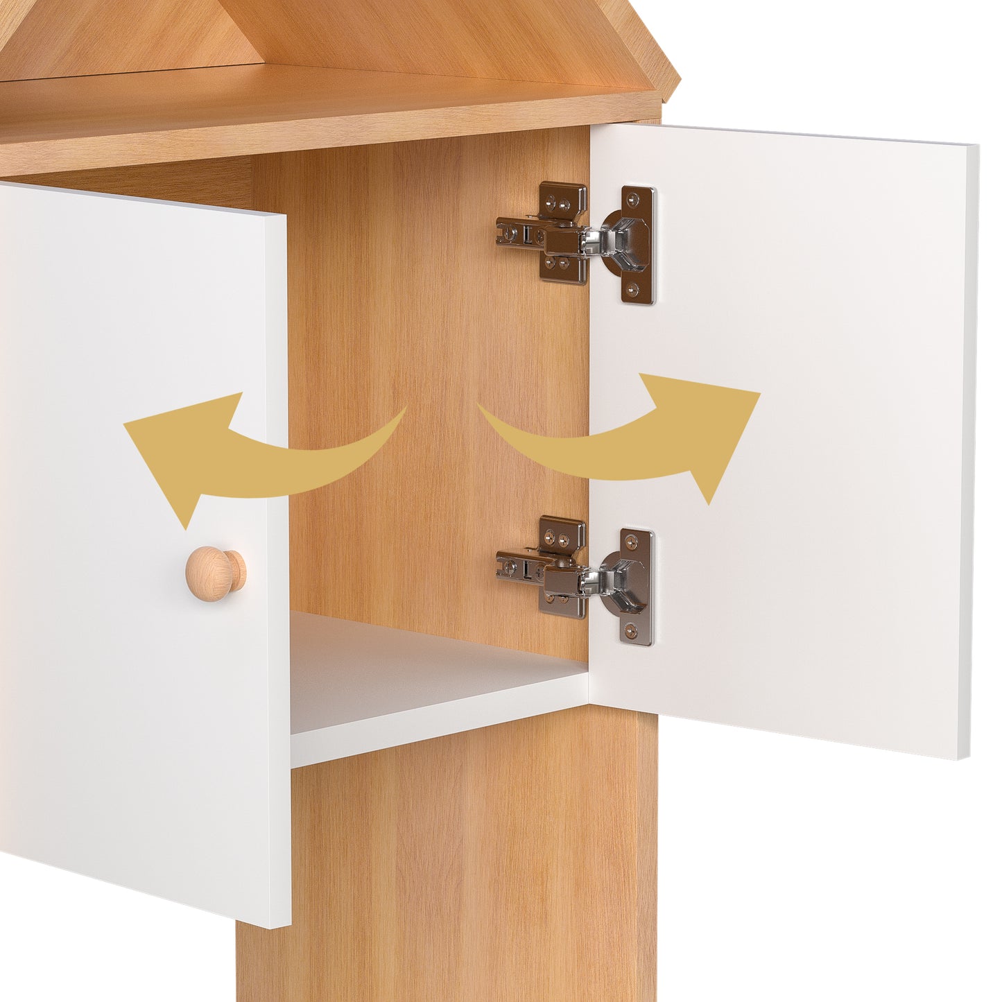 Estantería infantil versátil con diseño en forma de casa, almacenamiento multifuncional para libros y juguetes, ubicación ajustable, organizador infantil duradero para sala de juegos o dormitorio, fácil de montar y seguro para niños.
