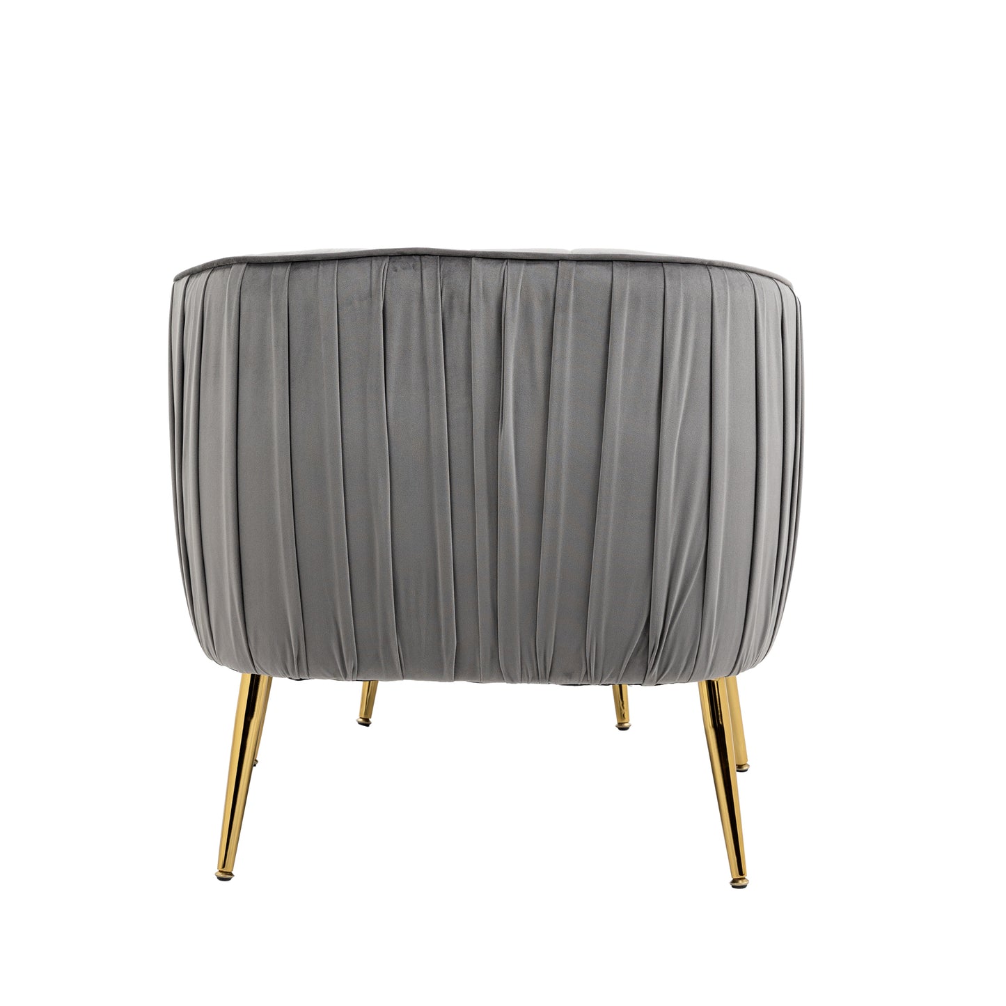 Sillón de terciopelo con otomana, moderno conjunto de otomana con capitoné para sala de estar y dormitorio, acabado dorado, gris