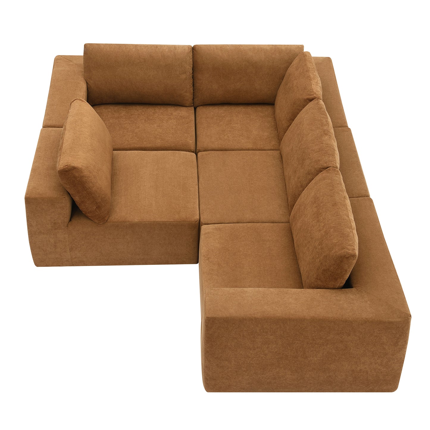 116*116" Modular L Shaped Sectional Sofa,Luxury Floor Couch Set,Upholstered Indoor Furniture,Foam-Filled Compressed Sofa for Living Room,Bedroom,5 PC Free Combination,3 Colors
