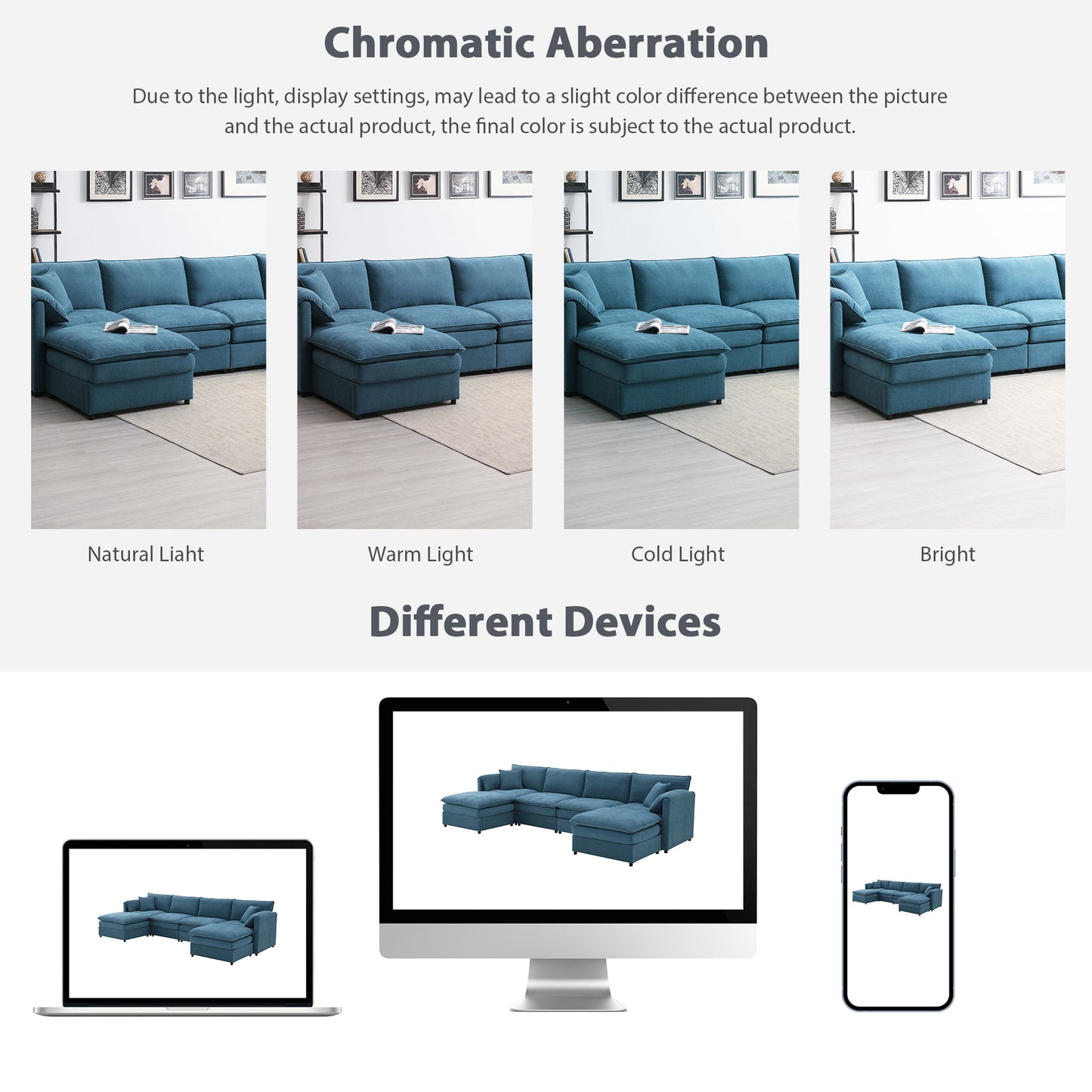 134*66" Chenille Modular Sectional Sofa,U Shaped Cloud Couch Set with Double Cushions ,6 Seat Sleeper Sofa Bed with Ottomans,Oversized Indoor Furniture for Living Room, 3 Colors