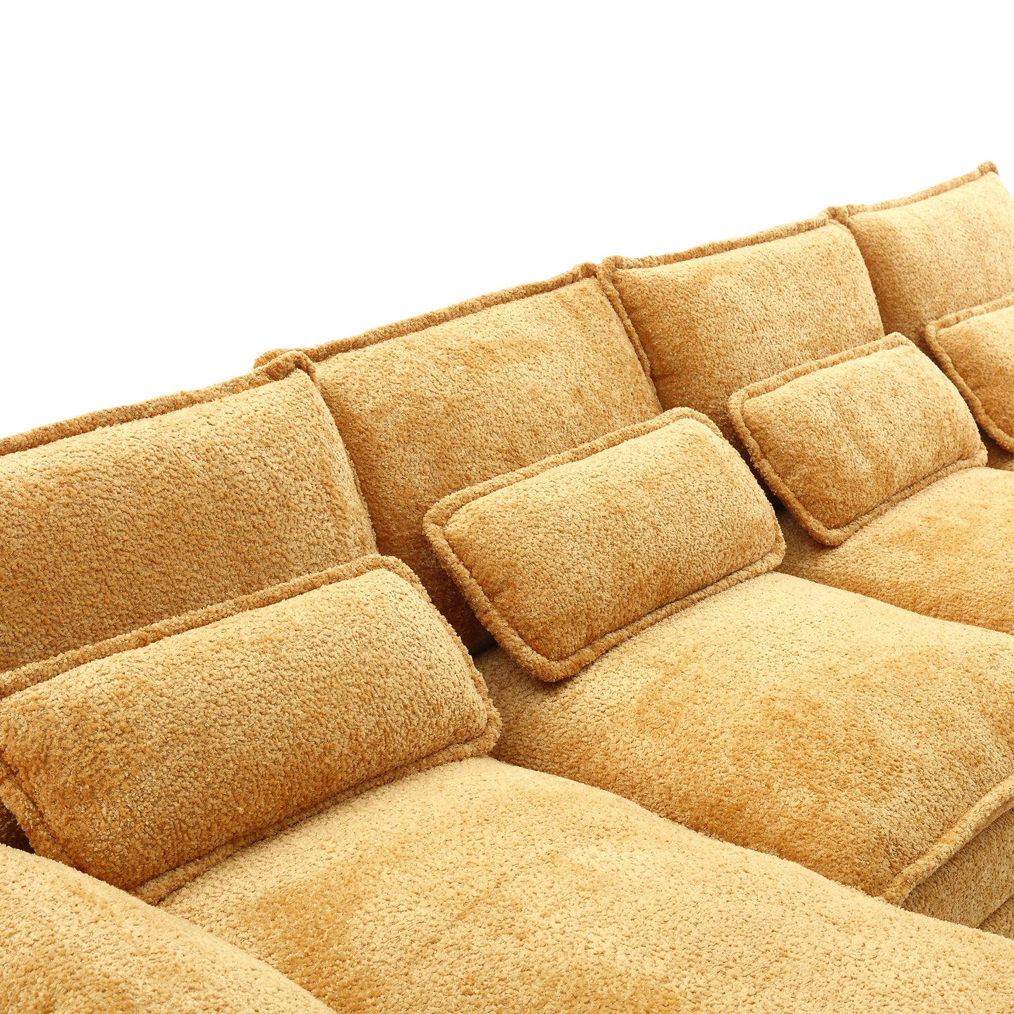 UNITED WE WIN Modern Large chenille Fabric U-Shape Sectional Sofa