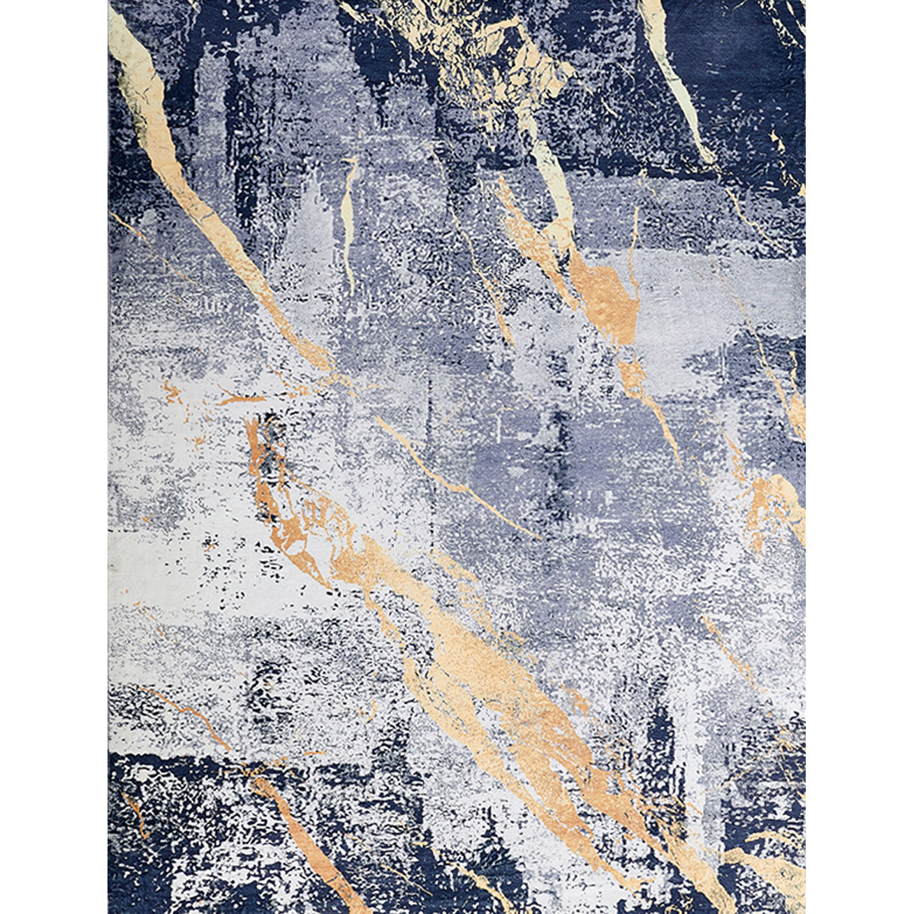 ZARA Collection Abstract Design Blue Gray Yellow (3' ft x 2' ft) Machine Washable Super Soft Area Rug