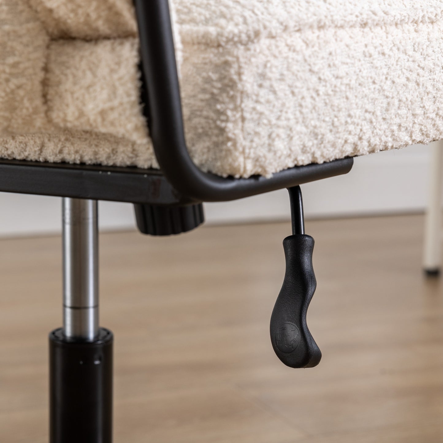 Armless Office Desk Chair No Wheels, WHITE