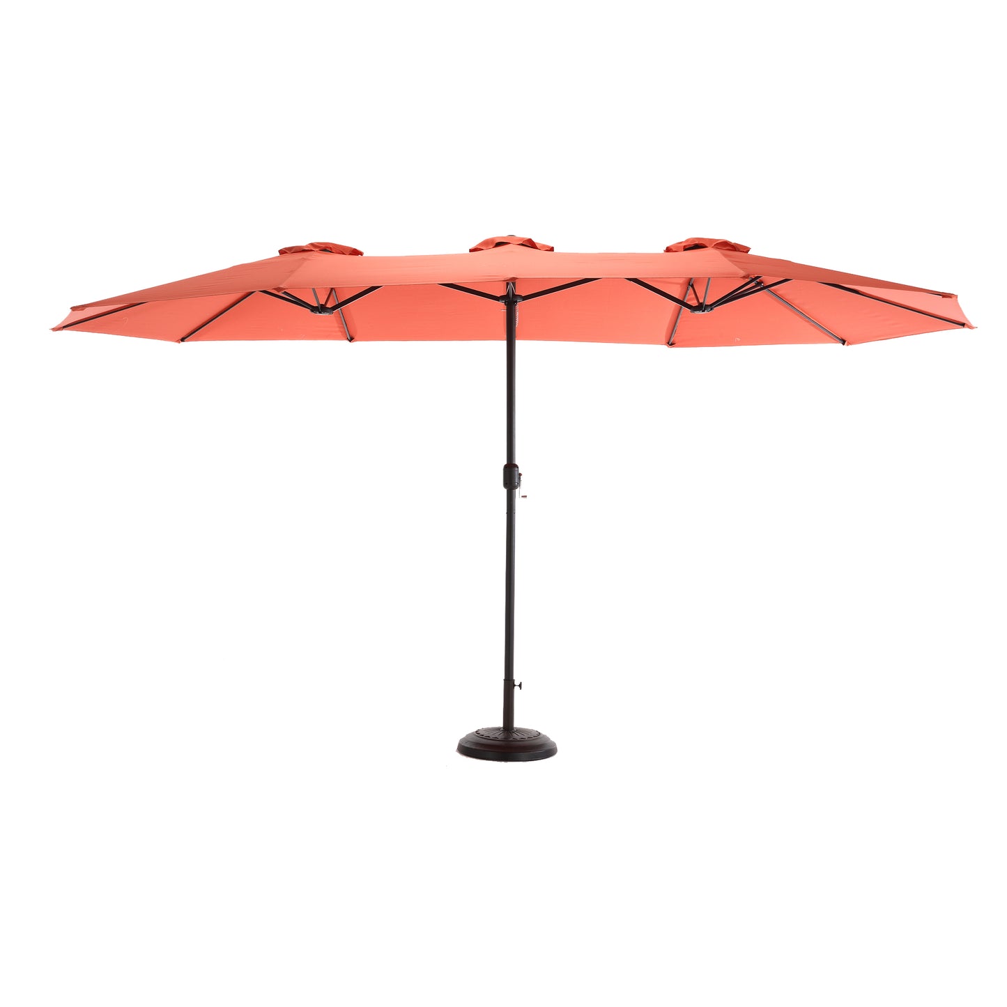 14.8 Ft Double Sided Outdoor Umbrella Rectangular Large with Crank ( Orange )(No Base)
