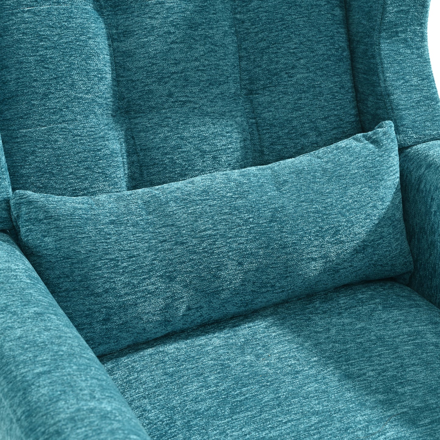 Sillón moderno con acento tapizado y relleno de espuma para sala de estar, cómodo sillón de lectura, moderno de mediados de siglo con tela de chenilla, sillón para sala de estar y dormitorio (verde azulado).