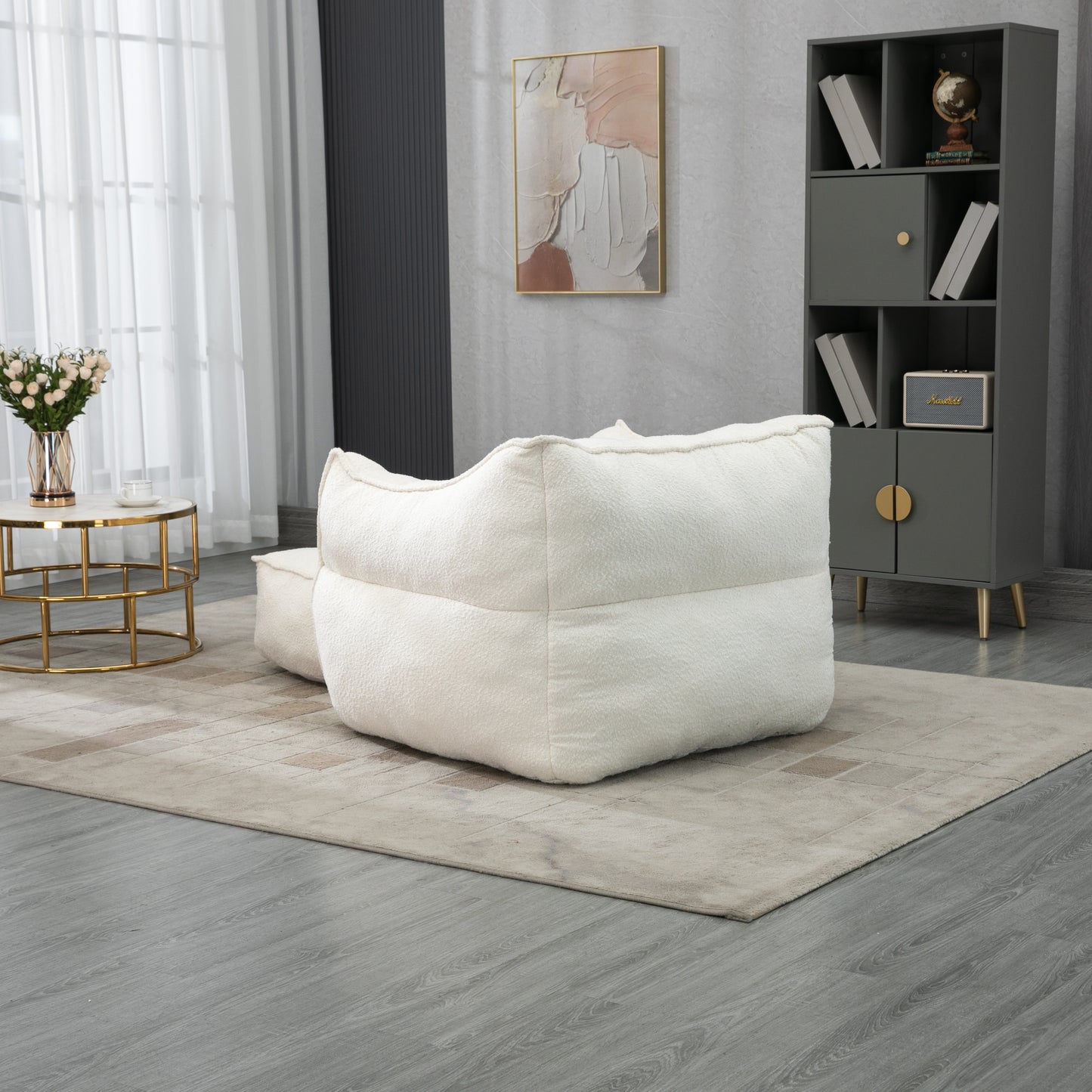 COOLMORE - Sillón puff, cómodo y duradero, con respaldo alto, para adultos y niños, para interiores y exteriores