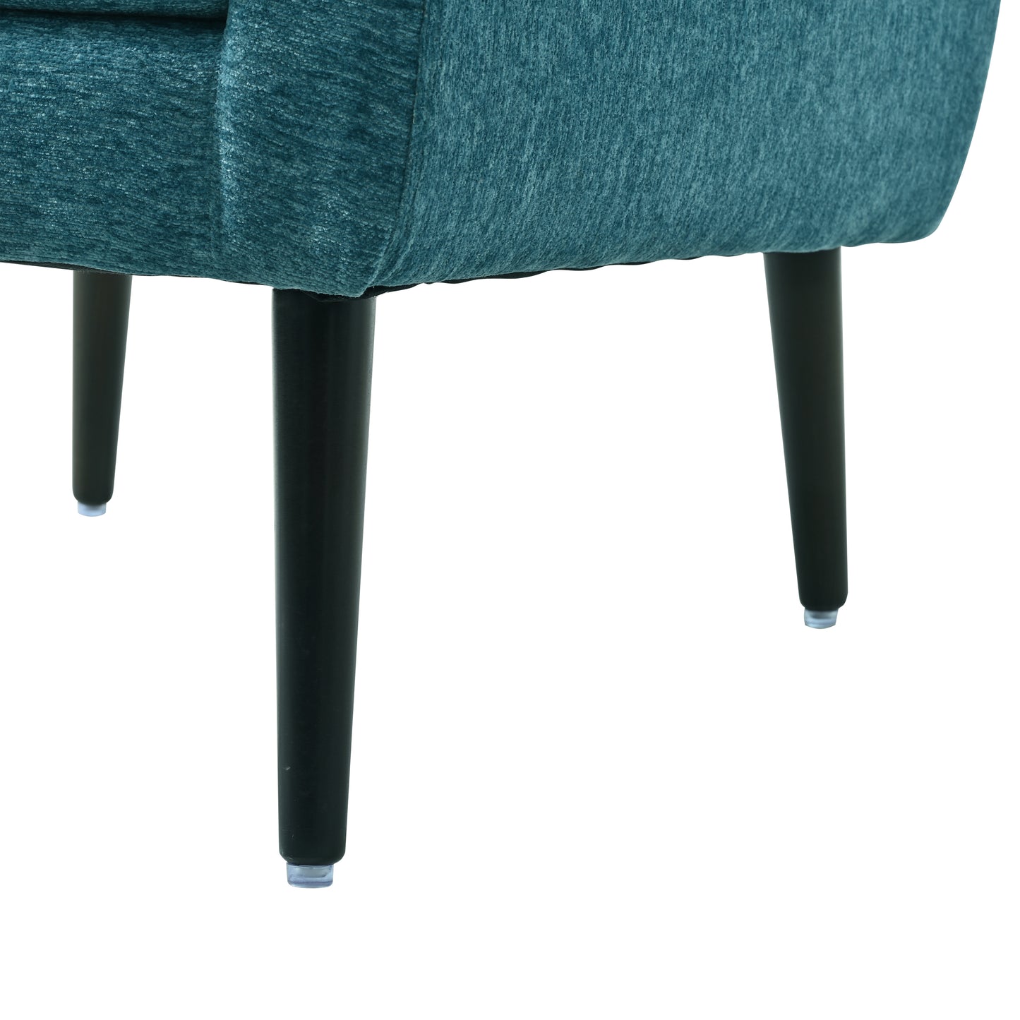 Sillón moderno con acento tapizado y relleno de espuma para sala de estar, cómodo sillón de lectura, moderno de mediados de siglo con tela de chenilla, sillón para sala de estar y dormitorio (verde azulado).