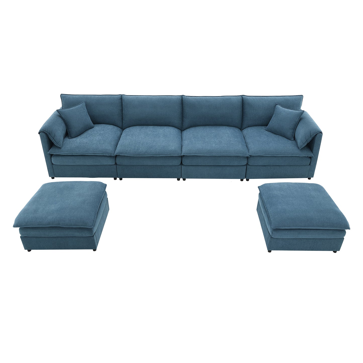 134*66" Chenille Modular Sectional Sofa,U Shaped Cloud Couch Set with Double Cushions ,6 Seat Sleeper Sofa Bed with Ottomans,Oversized Indoor Furniture for Living Room, 3 Colors