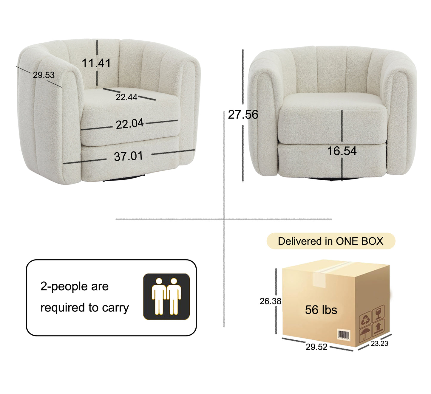 Swivel Accent Barrel Chair, Modern Round Armchairs with Upholstered, Comfy Swivel Accent Chair for Living Room