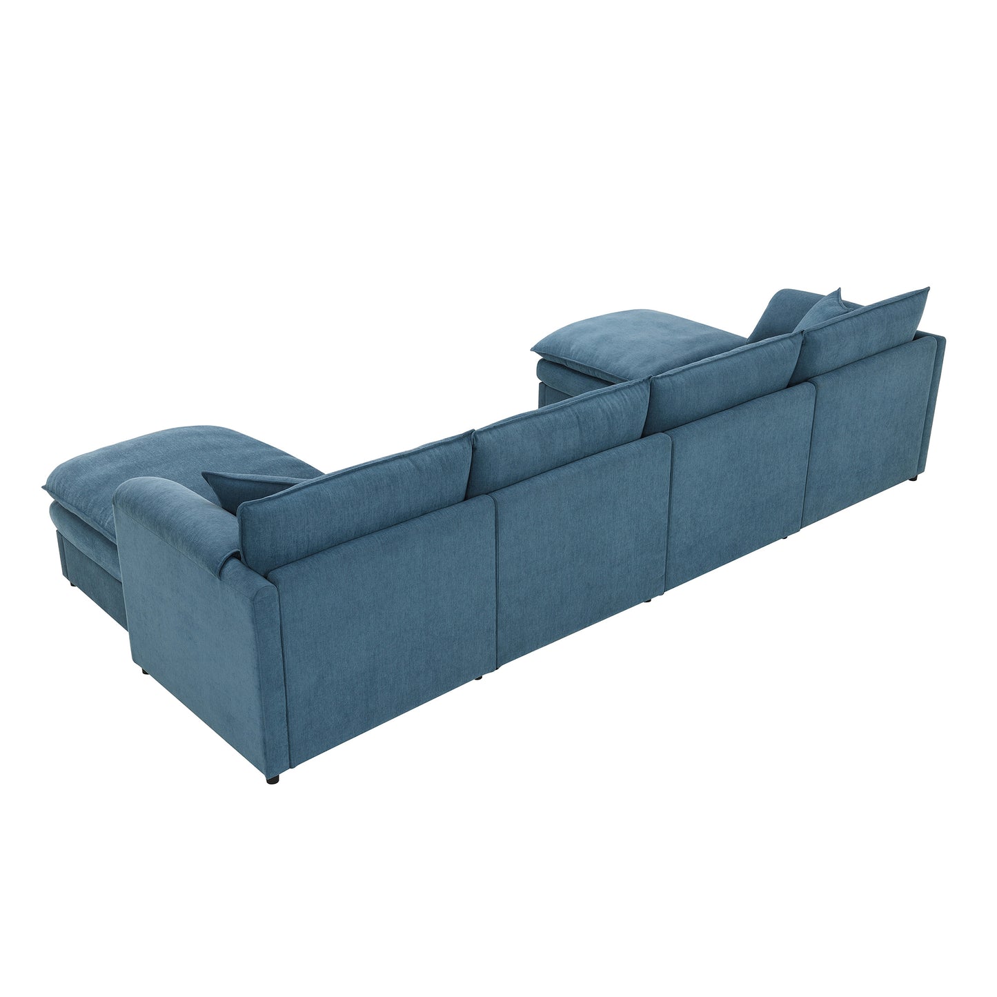 134*66" Chenille Modular Sectional Sofa,U Shaped Cloud Couch Set with Double Cushions ,6 Seat Sleeper Sofa Bed with Ottomans,Oversized Indoor Furniture for Living Room, 3 Colors