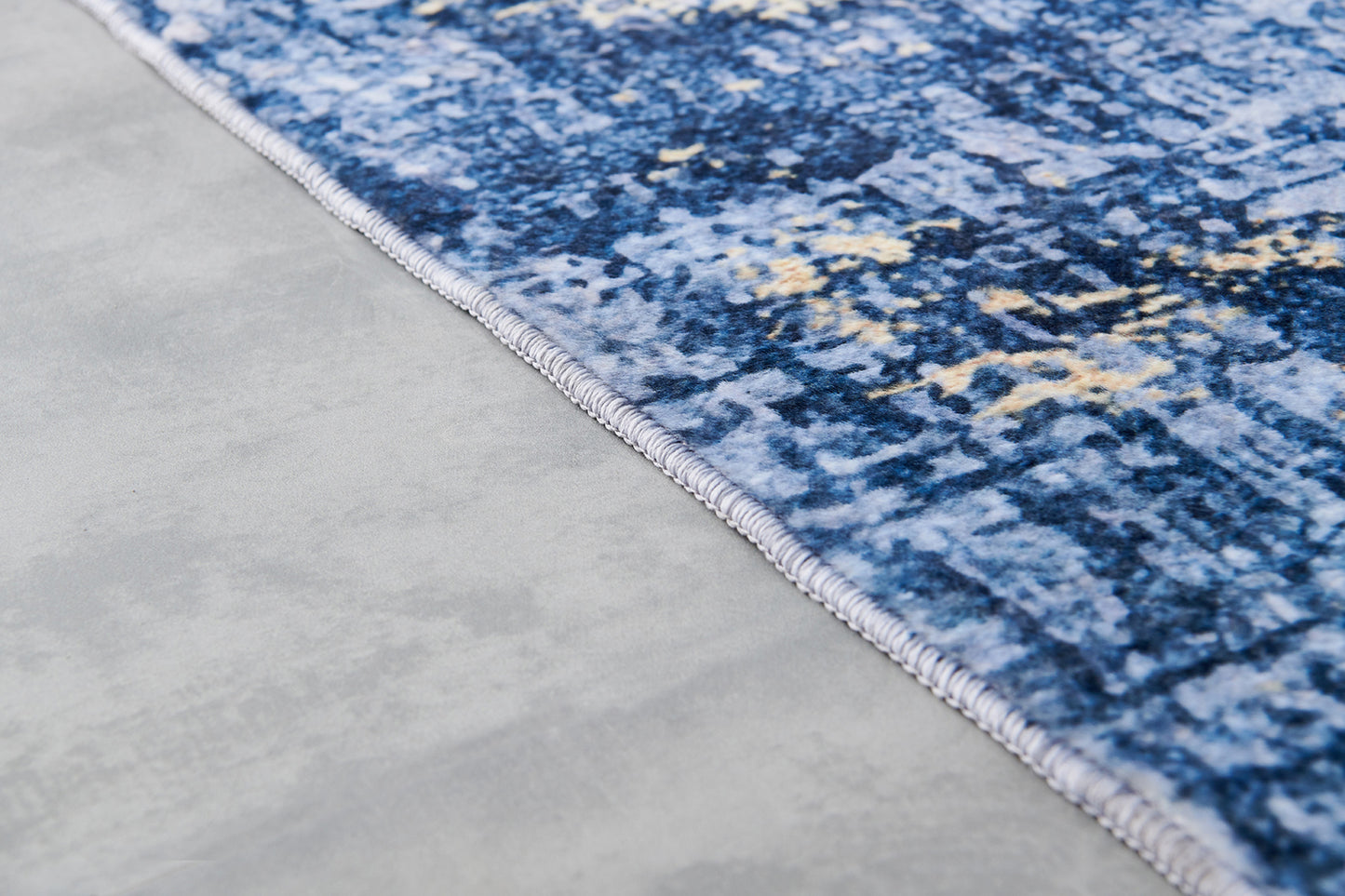 ZARA Collection Abstract Design Blue Gold (10.5' ft x 7.5' ft) Machine Washable Super Soft Area Rug