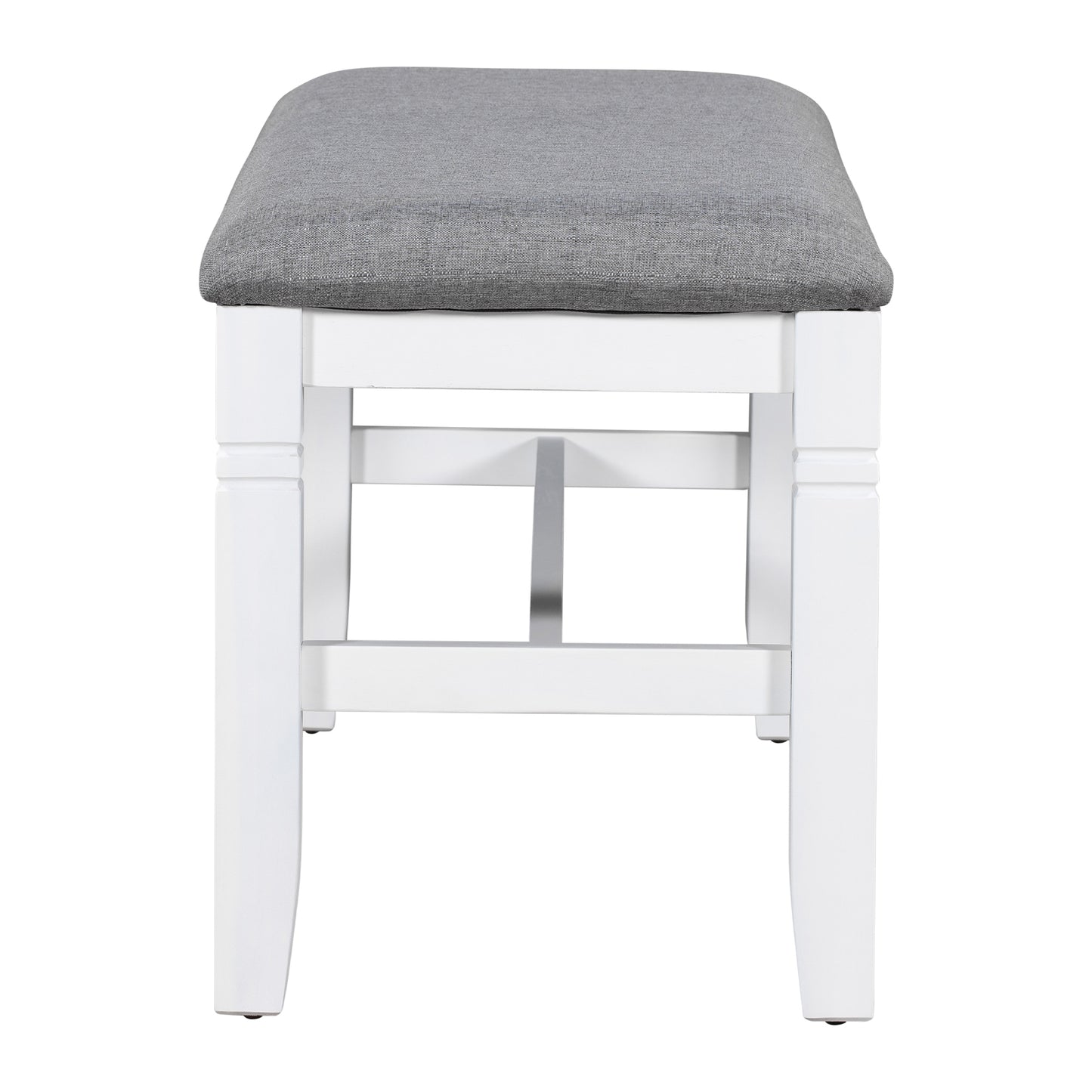 TOPMAX 6-Piece Wood Dining Table Set Kitchen Table Set with Upholstered Bench and 4 Dining Chairs, Farmhouse Style,Gray+White