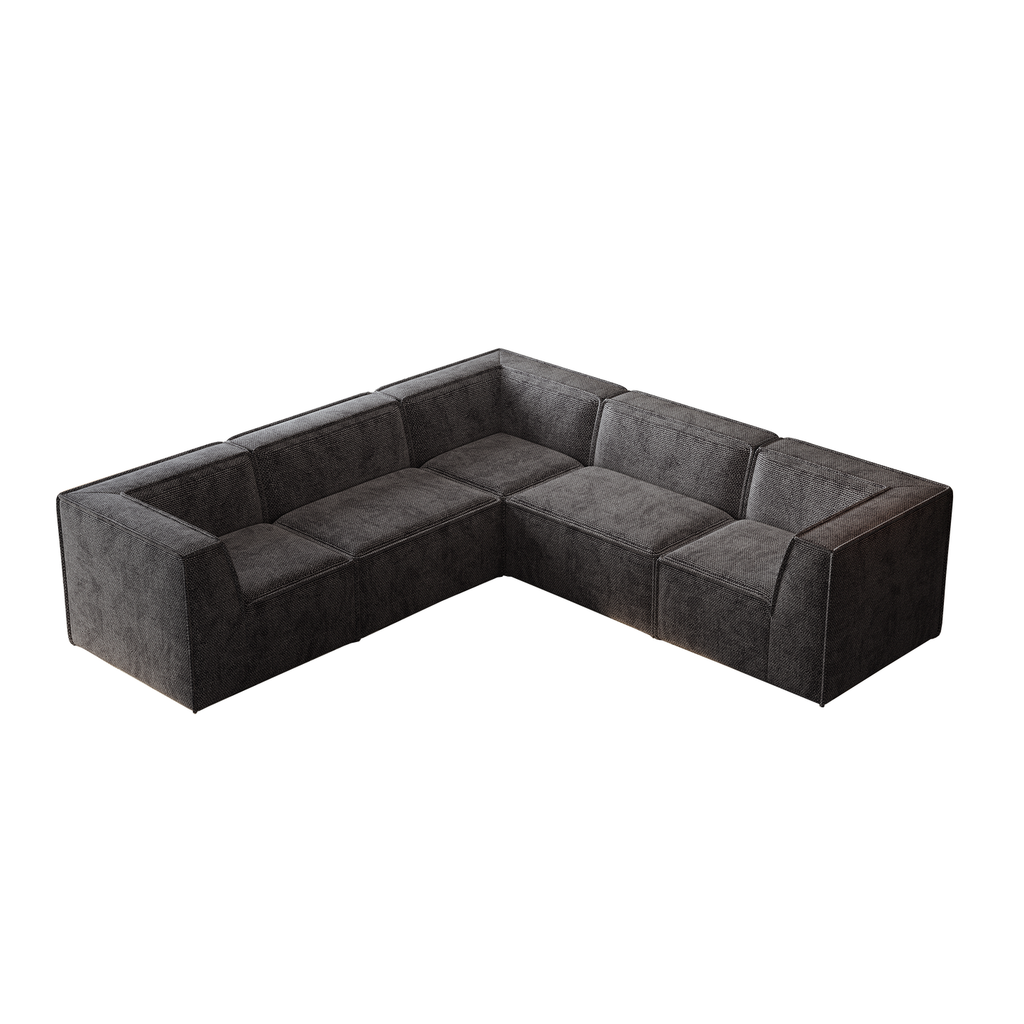 106*106" Chenille Modular L Shaped Sectional Sofa,Luxury Floor Couch Set,Upholstered Indoor Furniture,Foam-Filled Compressed Sofa for Living Room,Bedroom,5 PC Free Combination