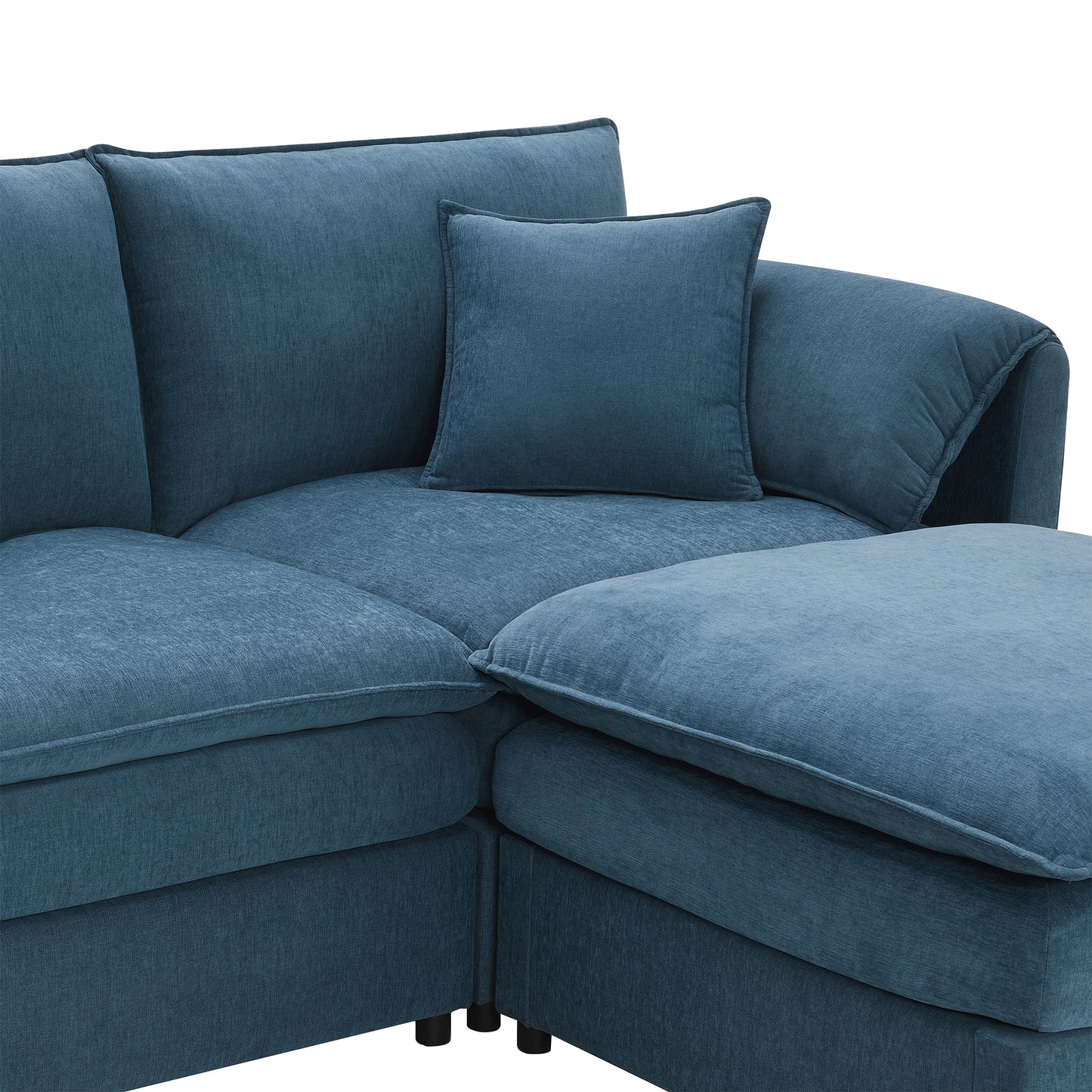 134*66" Chenille Modular Sectional Sofa,U Shaped Cloud Couch Set with Double Cushions ,6 Seat Sleeper Sofa Bed with Ottomans,Oversized Indoor Furniture for Living Room, 3 Colors