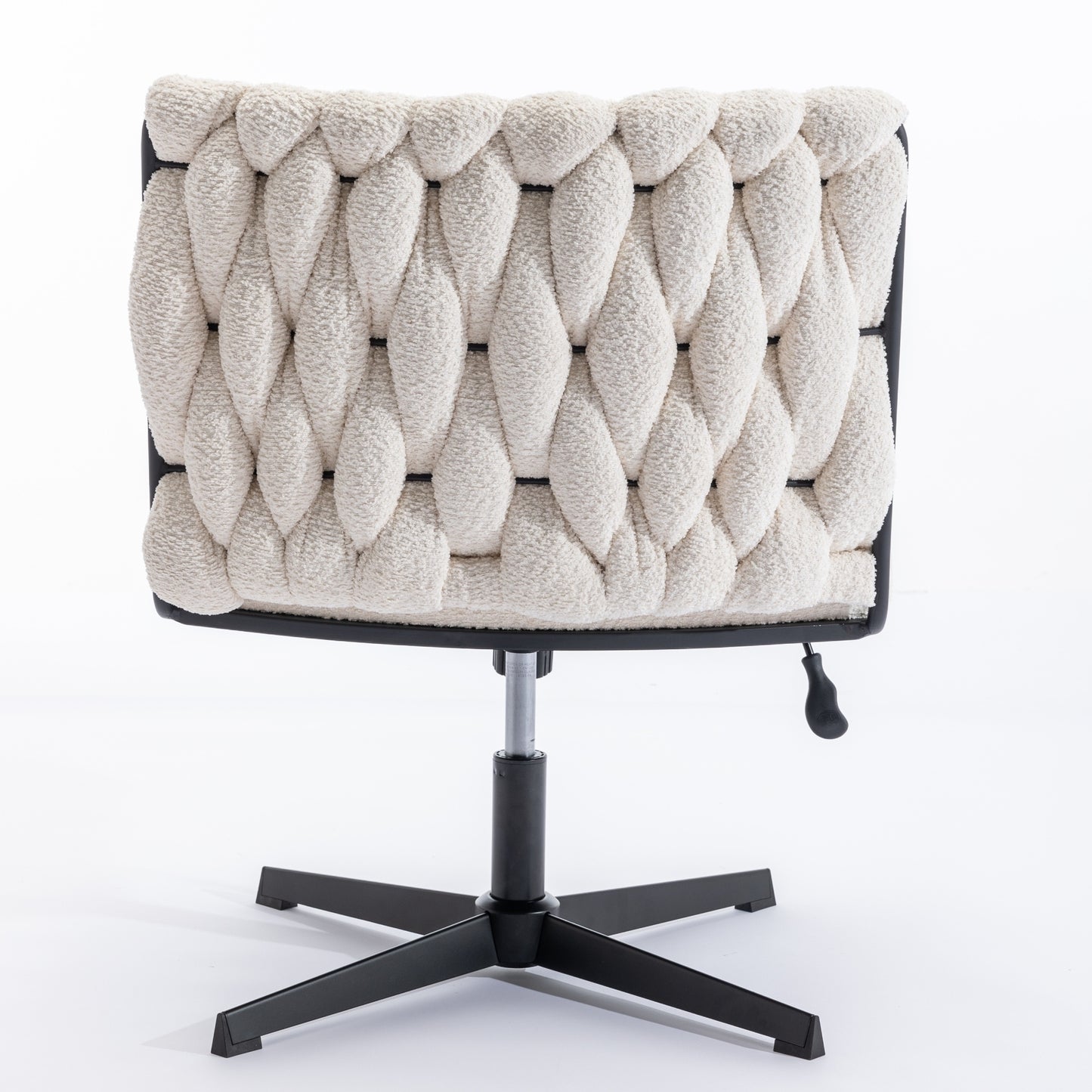 Armless Office Desk Chair No Wheels, WHITE