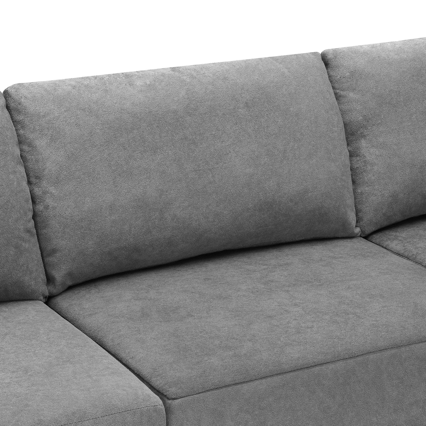 Sofá modular seccional en forma de L de 116 x 116 pulgadas, juego de sofá de piso de lujo, muebles de interior tapizados, sofá de espuma comprimida para sala de estar y dormitorio, combinación de 5 piezas, 3 colores