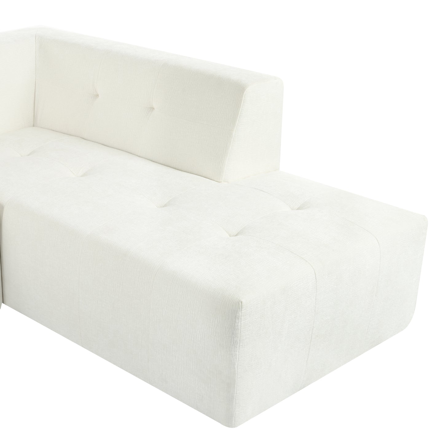 112.2*74" Modular Modular Combination Living Room Sofa Set, Modern Minimalist Sofa, Living Room Upholstered Sofa Bed, Bedroom, 2pcs Computer Free Combination, L-Shaped,Beige