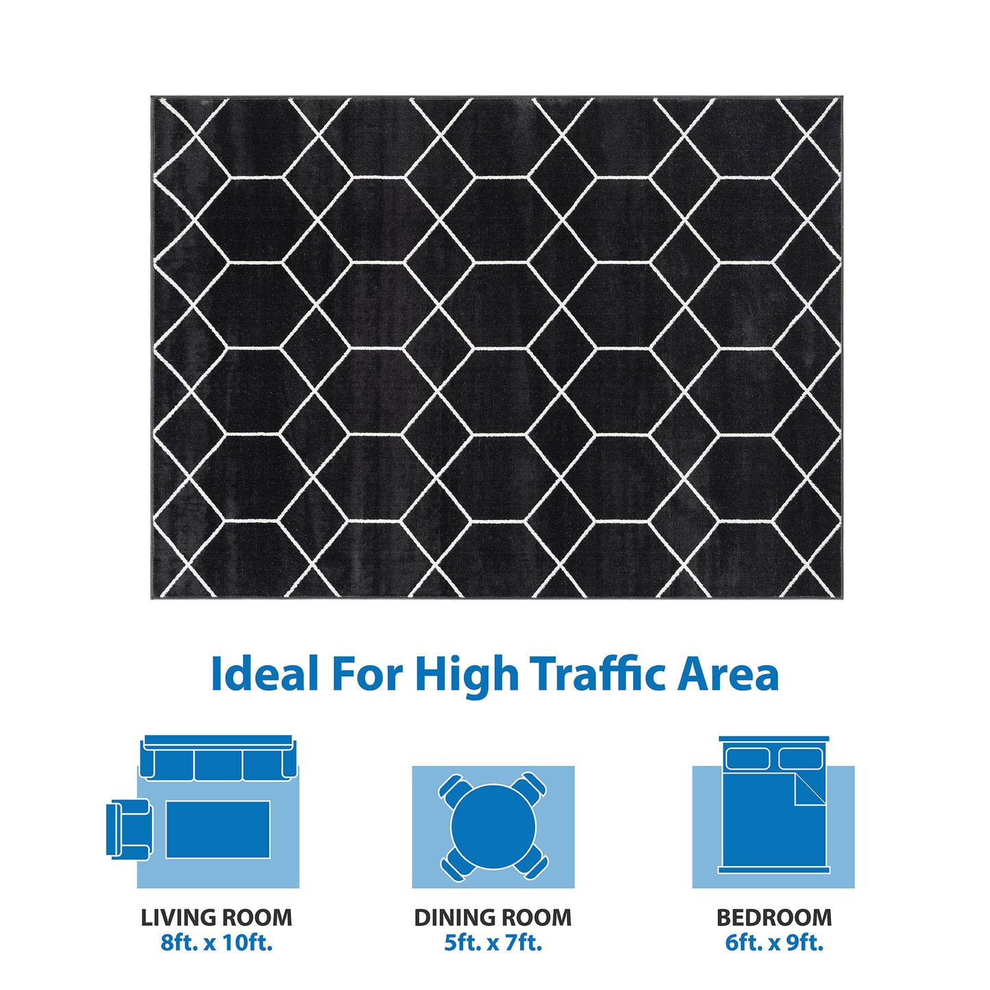 Trellis Geometric Woven Area Rug (10' ft x 8' ft)