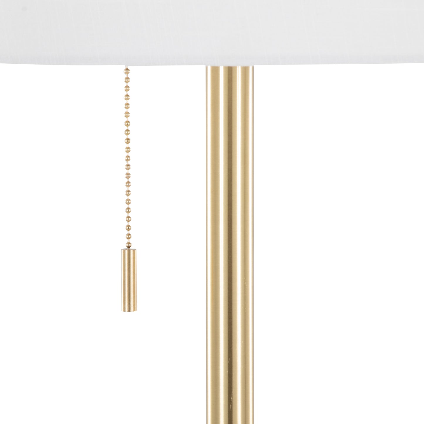 Tier 64" Contemporary Metal Floor Lamp in Gold Metal with Off-White Linen Shade by LumiSource