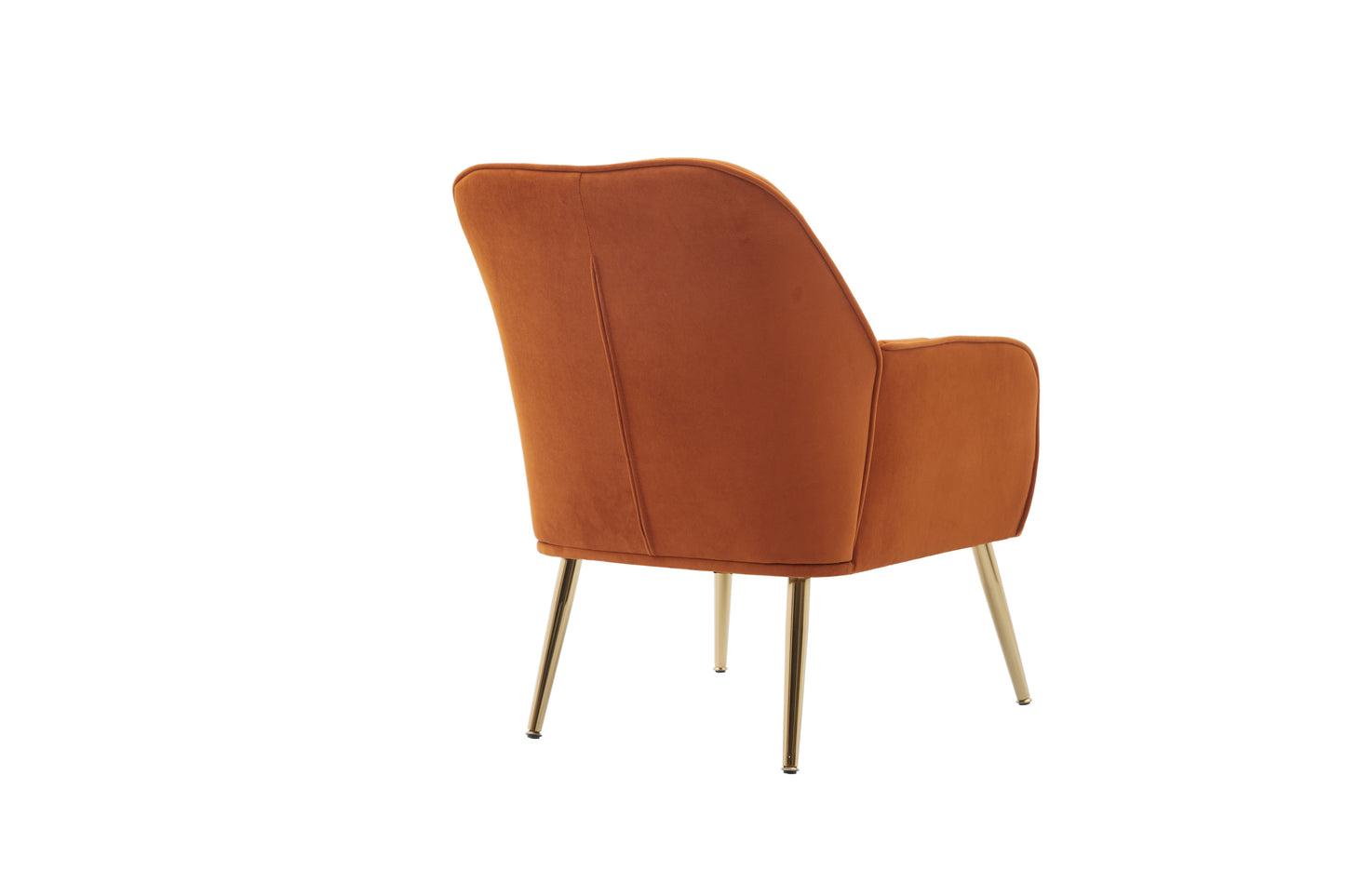 Modern Mid Century Chair velvet Sherpa Armchair for Living Room Bedroom Office Easy Assemble(ORANGE)