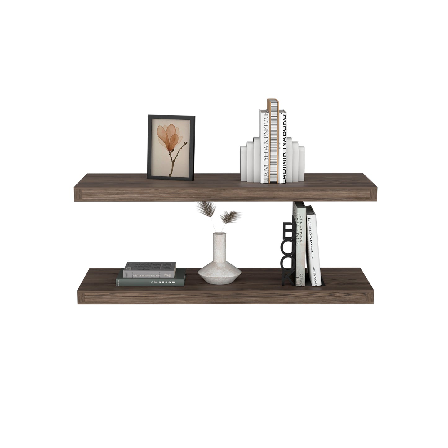 Ecco 31.5" Wide Floating Shelves Set of 2, Shelves for Wall Decor for Bedroom, Bathroom Storage Shelves, Book Shelves for Living Room