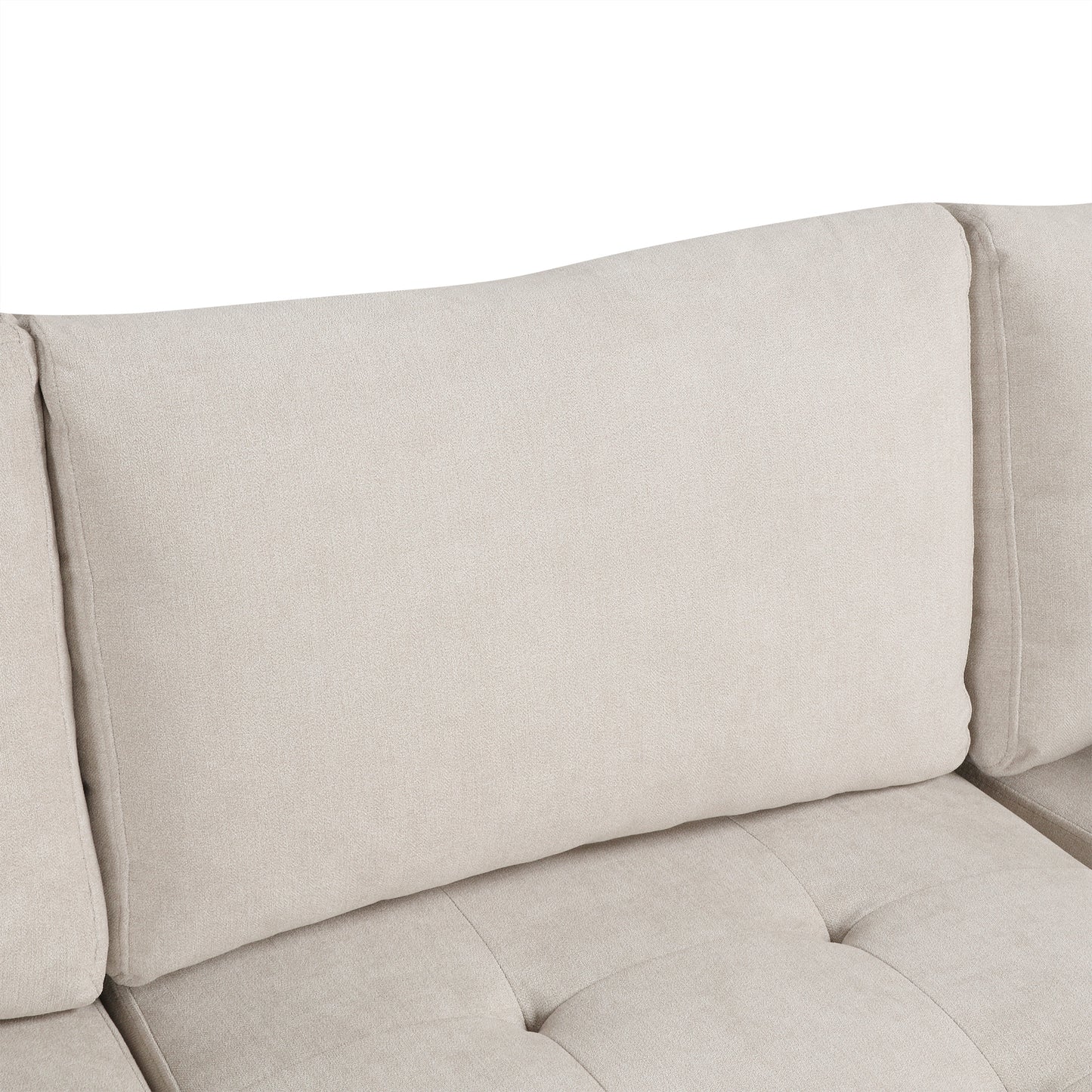 Sofá seccional extragrande de 117.3" en forma de U, sofá cama extraíble con dos cojines para sala de estar, color beige