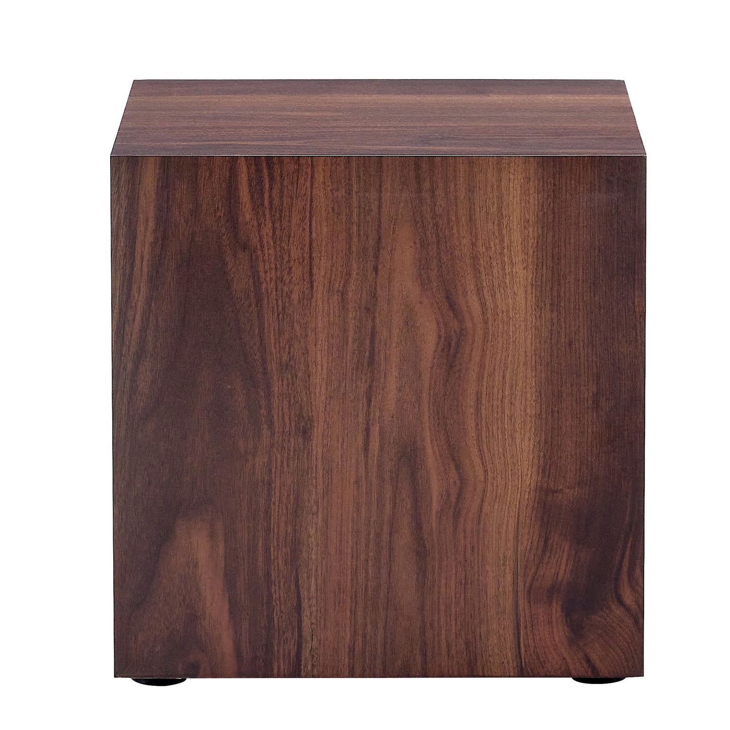 16*16*16 Inch Walnut Wood Grain MDF Coffee Table - Luxurious Design, Perfect Living Room Accent.Cube fashion texture design coffee table, suitable for various situations and scenes.