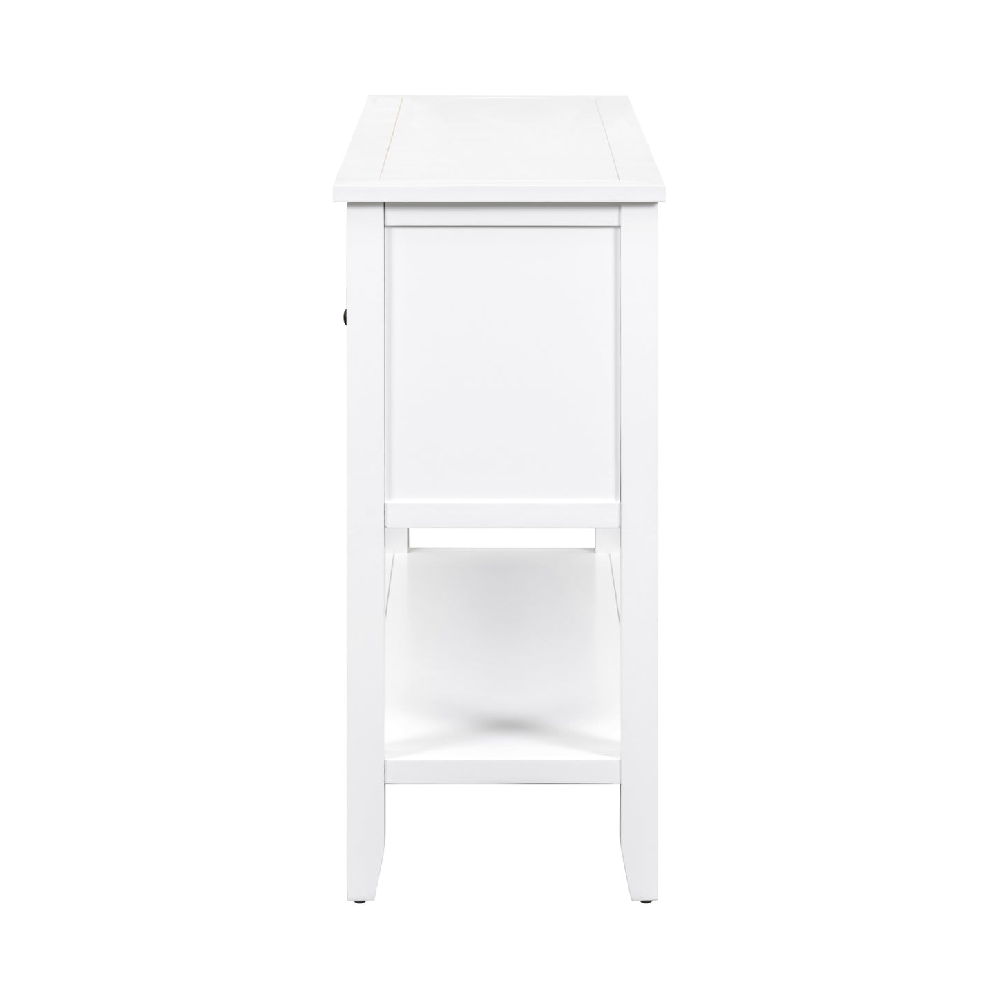 TREXM Cambridge Series Ample Storage Vintage Console Table with Four Small Drawers and Bottom Shelf for Living Rooms, Entrances and Kitchens (White, OLD SKU: WF190263AAA)