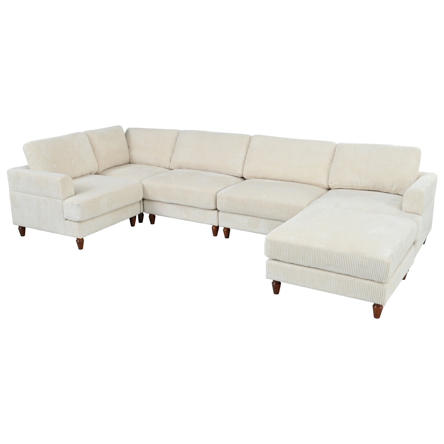 U_Style Modular Sectional Sofa with Ottoman L Shaped Corner Sectional for Living Room, Office, Spacious Space(old sku: WY000373AAA)