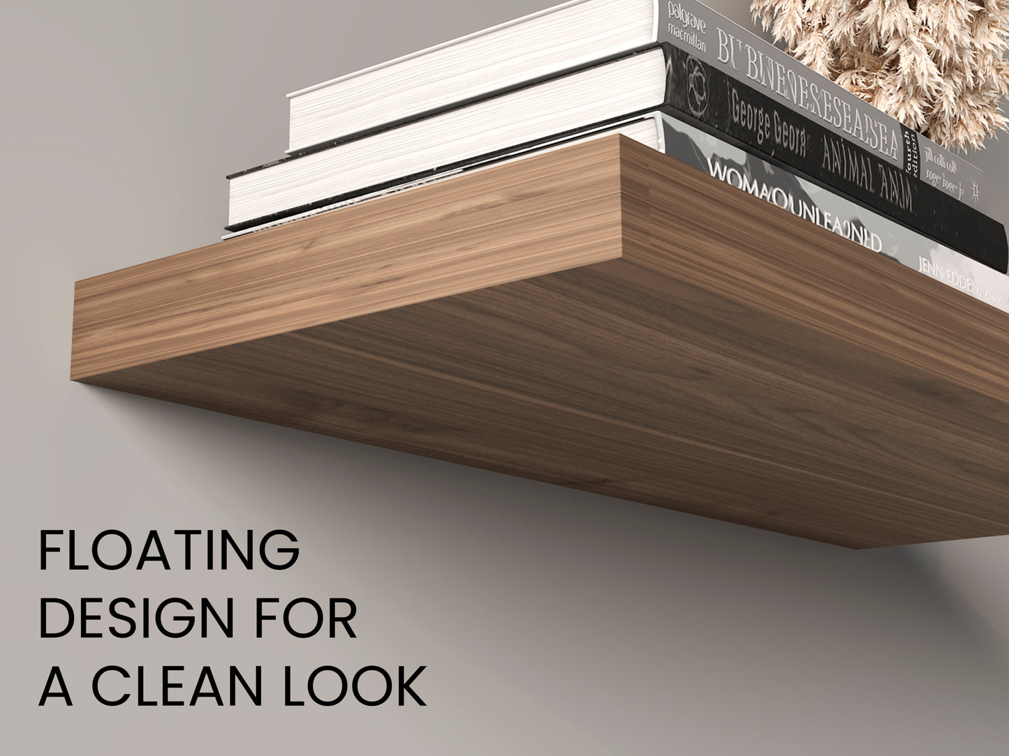 Ecco 31.5" Wide Floating Shelves Set of 2, Shelves for Wall Decor for Bedroom, Bathroom Storage Shelves, Book Shelves for Living Room Mahogany