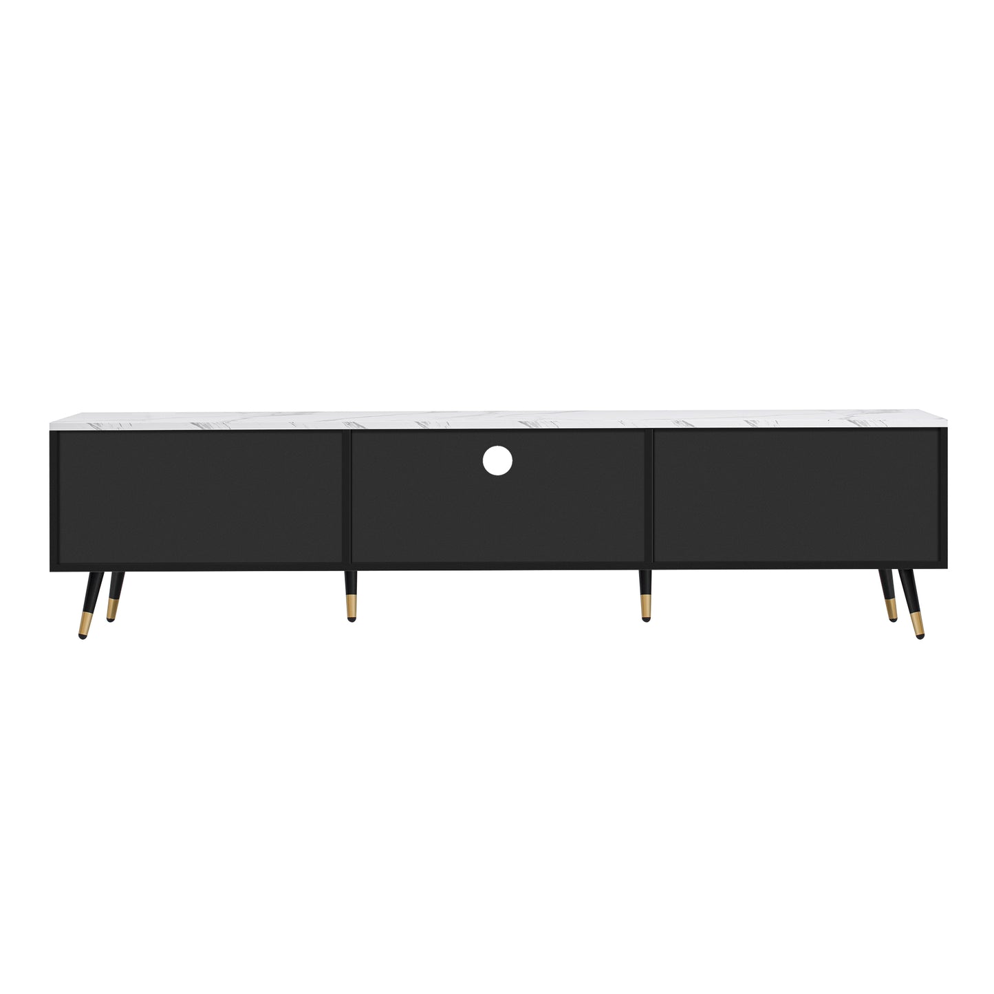 71'' Modern TV Stand with 2 Cabinets& Open Compartments, Entertainment Center for TVs up to 80'', Television Console for Living Room, Bedroom, Home Theatre