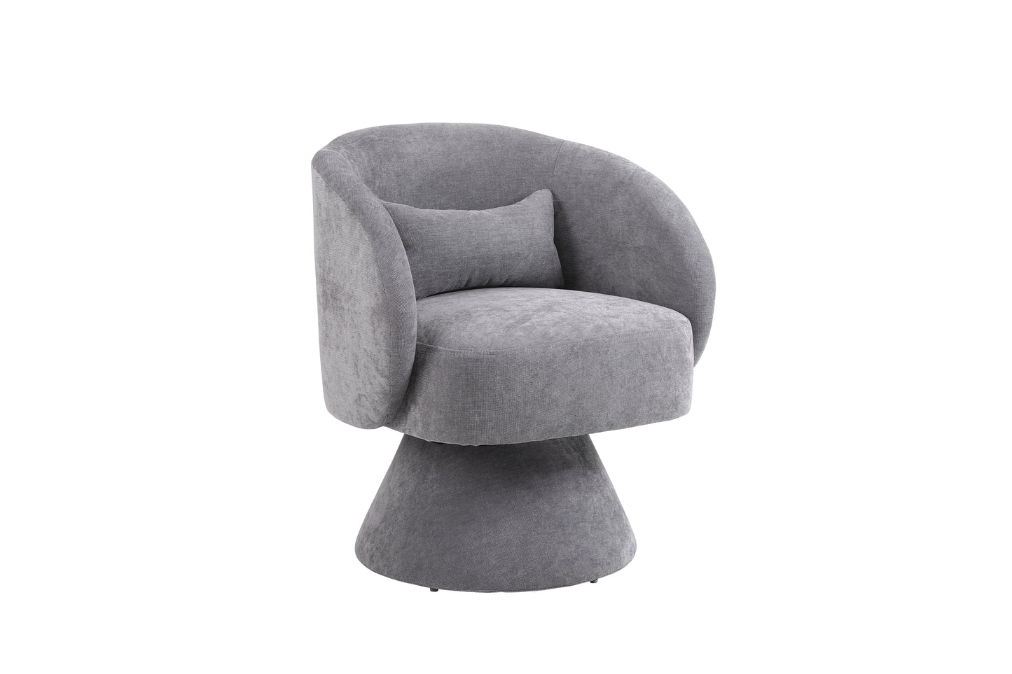 Swivel Accent Chair Armchair, Round Barrel Chair in Fabric for Living Room Bedroom(Light Grey)