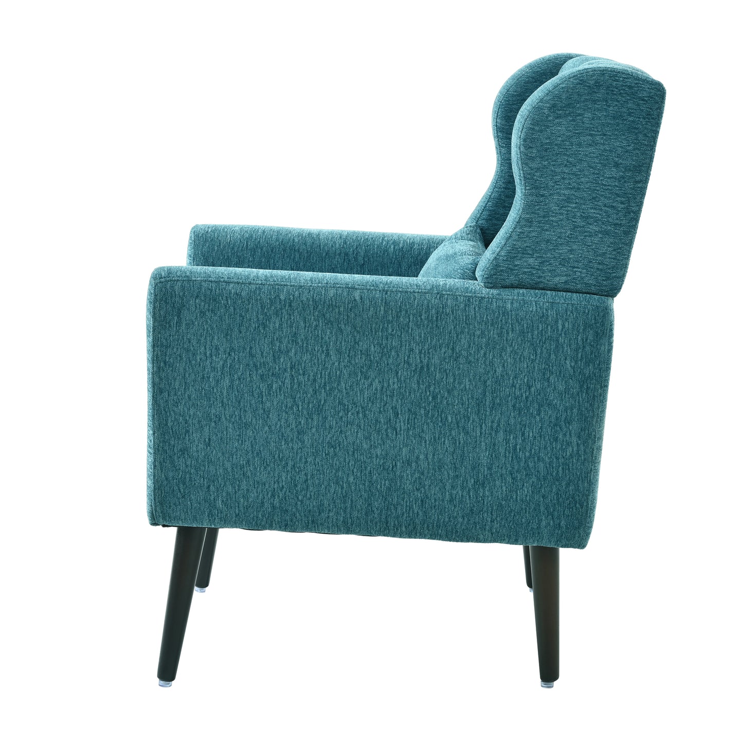 Sillón moderno con acento tapizado y relleno de espuma para sala de estar, cómodo sillón de lectura, moderno de mediados de siglo con tela de chenilla, sillón para sala de estar y dormitorio (verde azulado).