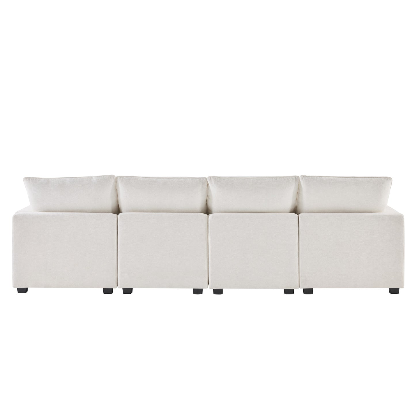 110*57" Modern U Shape Modular Sofa, 6 Seat Chenille Sectional Couch Set with 2 Pillows Included, Freely Combinable Indoor Funiture for Living Room, Apartment, Office, 2 Colors