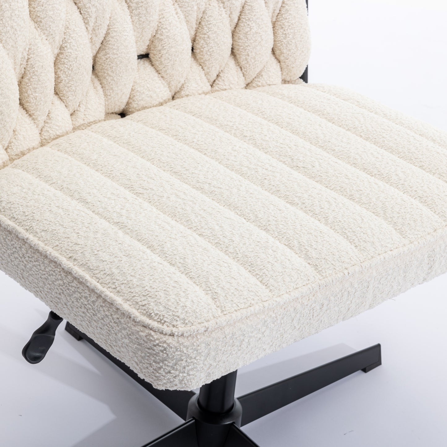 Armless Office Desk Chair No Wheels, WHITE