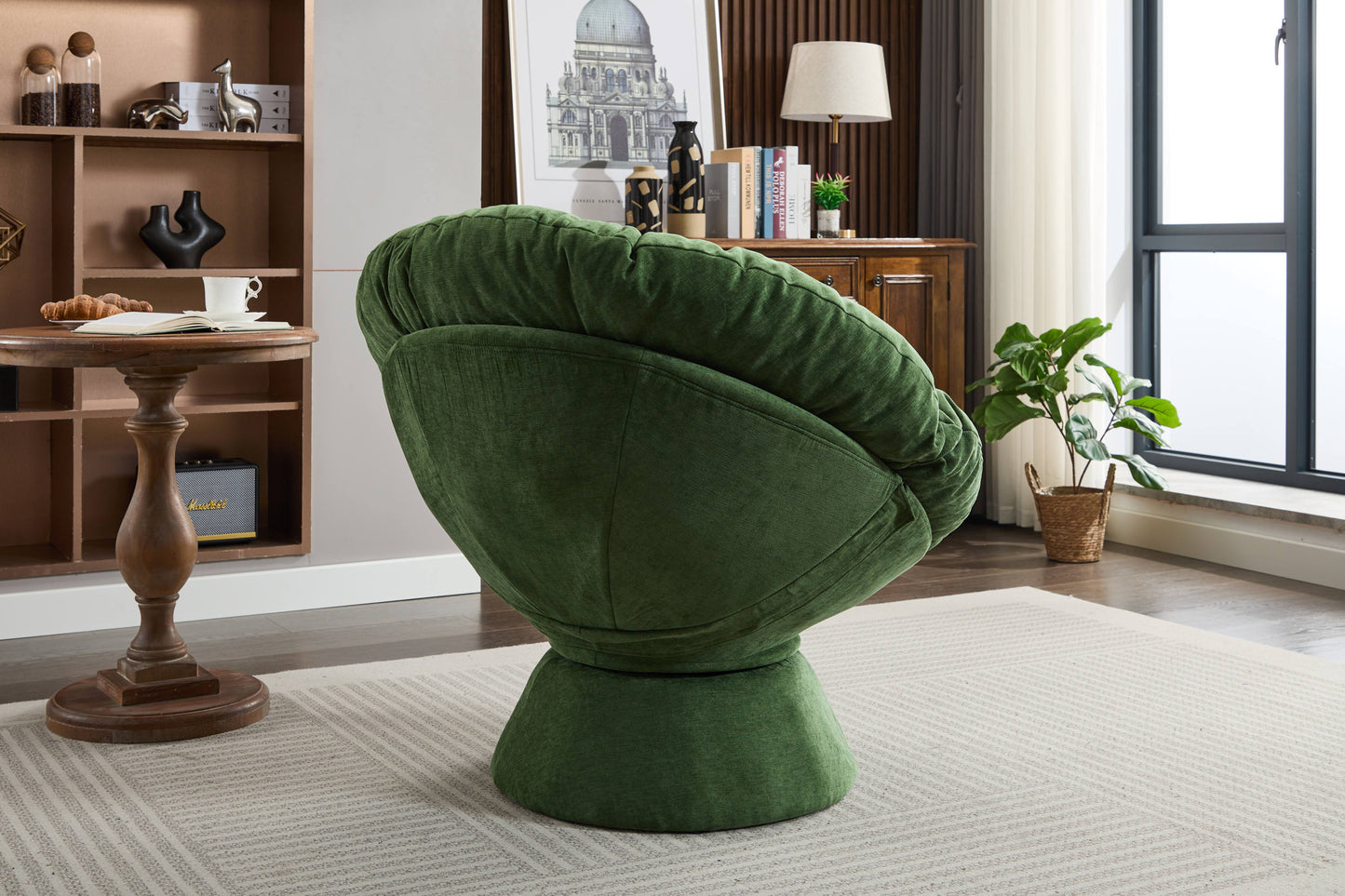 Oversized Swivel Accent Chair, 360 Swivel Barrel Chair, Papasan Chair for Living Room Bedroom