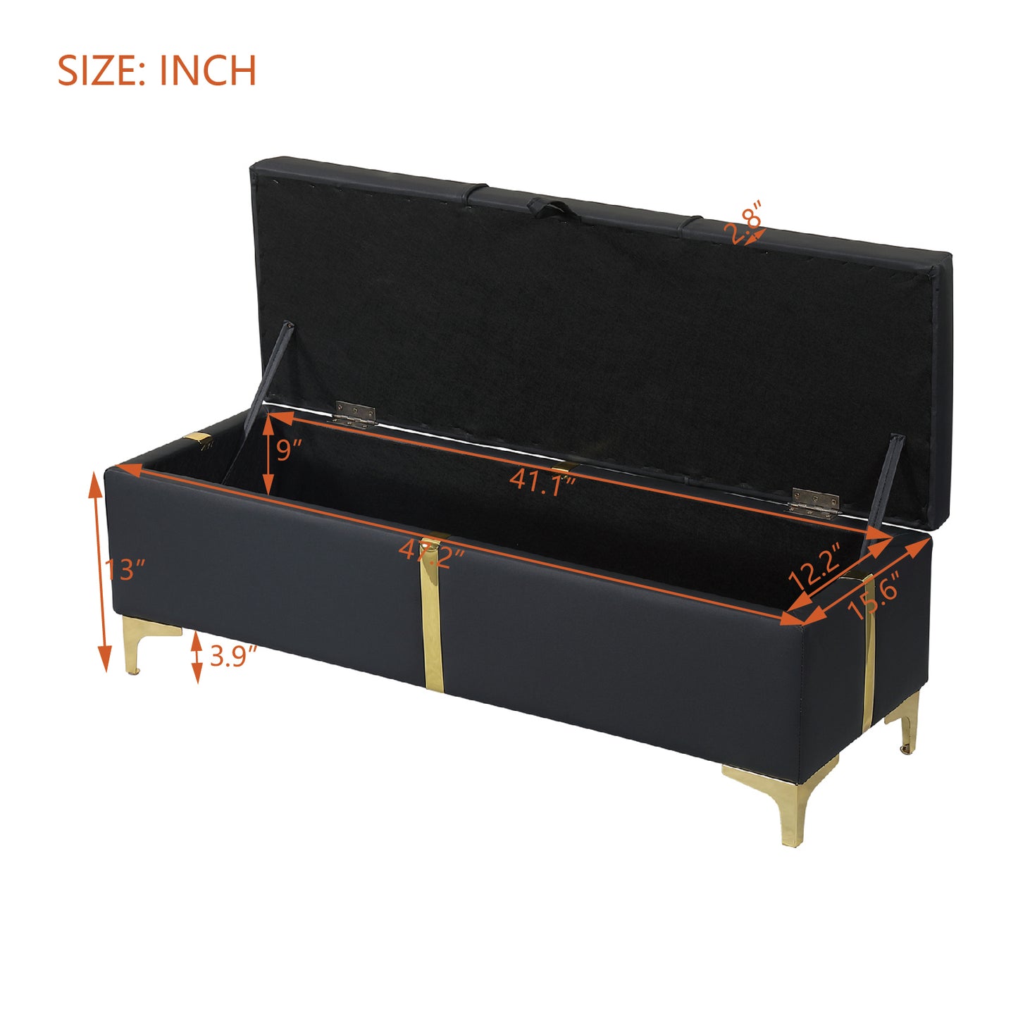 Juego de dormitorio de 2 piezas, cama Queen con plataforma tapizada y sistema de almacenamiento hidráulico, otomana con patas de metal, color negro