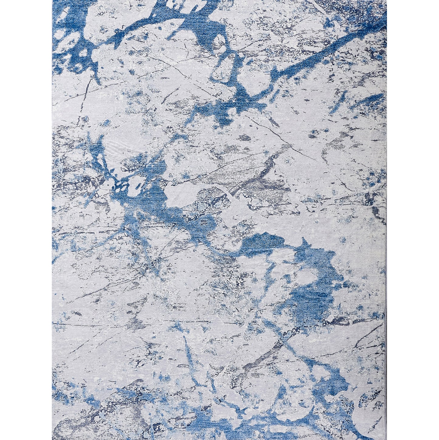 ZARA Collection Abstract Design Silver Blue (10.5' ft x 7.5' ft) Machine Washable Super Soft Area Rug