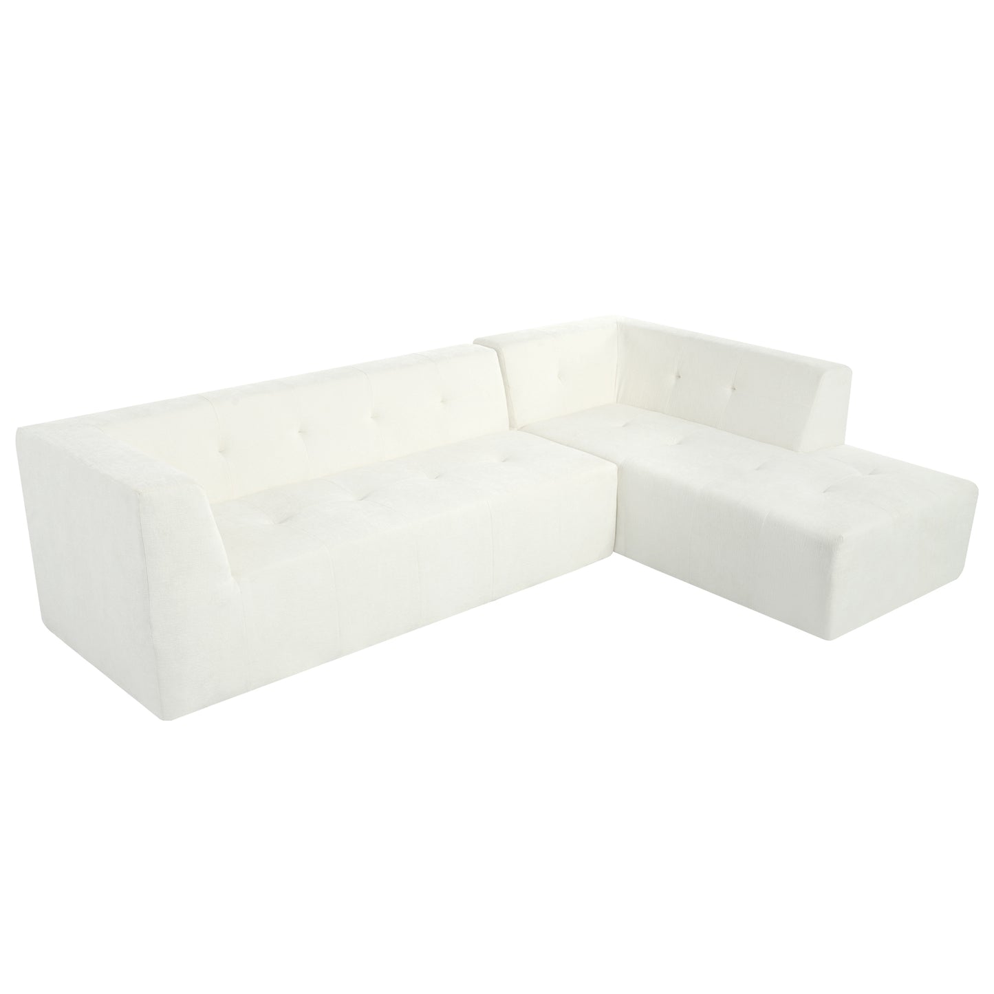 112.2*74" Modular Modular Combination Living Room Sofa Set, Modern Minimalist Sofa, Living Room Upholstered Sofa Bed, Bedroom, 2pcs Computer Free Combination, L-Shaped,Beige