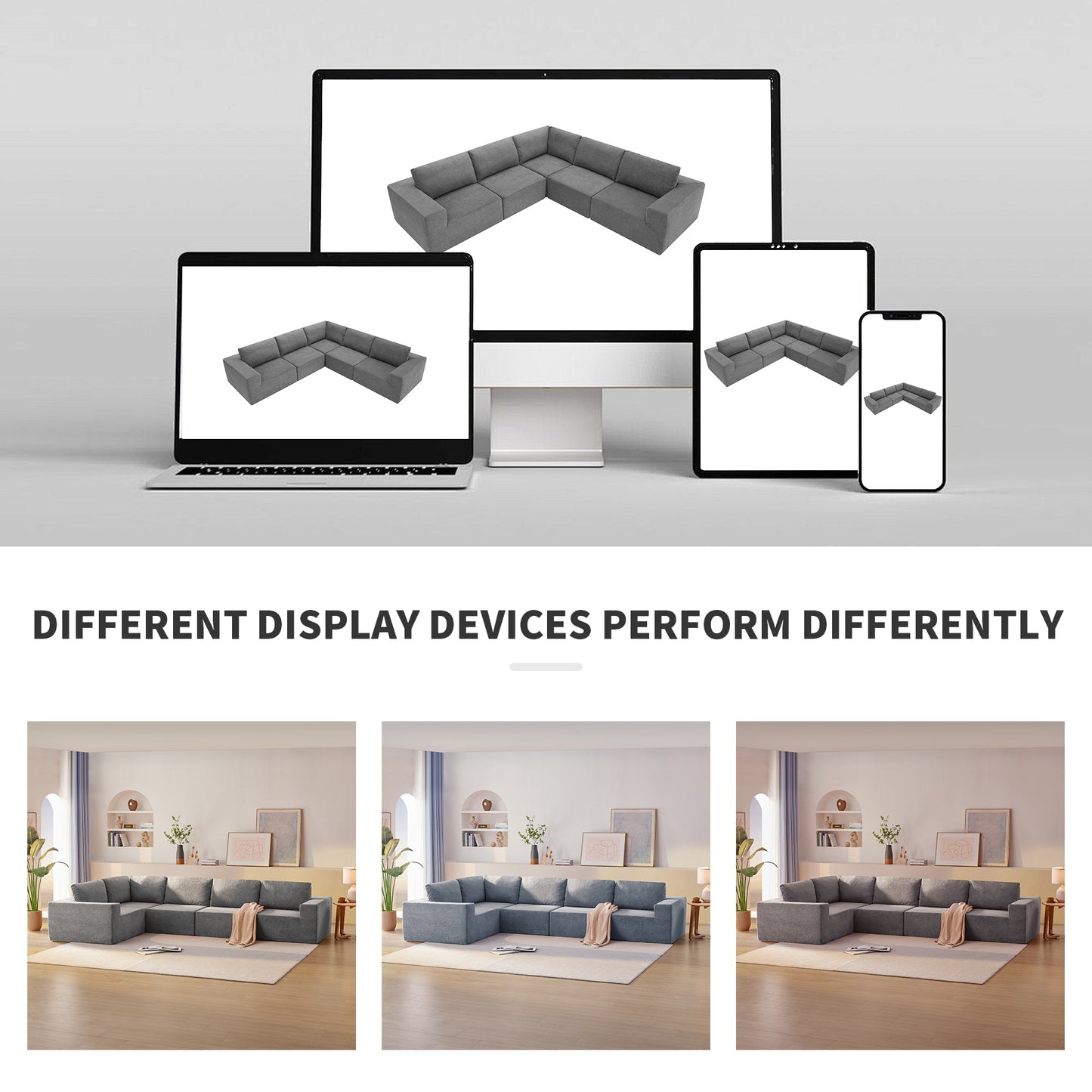 Sofá modular seccional en forma de L de 116 x 116 pulgadas, juego de sofá de piso de lujo, muebles de interior tapizados, sofá de espuma comprimida para sala de estar y dormitorio, combinación de 5 piezas, 3 colores