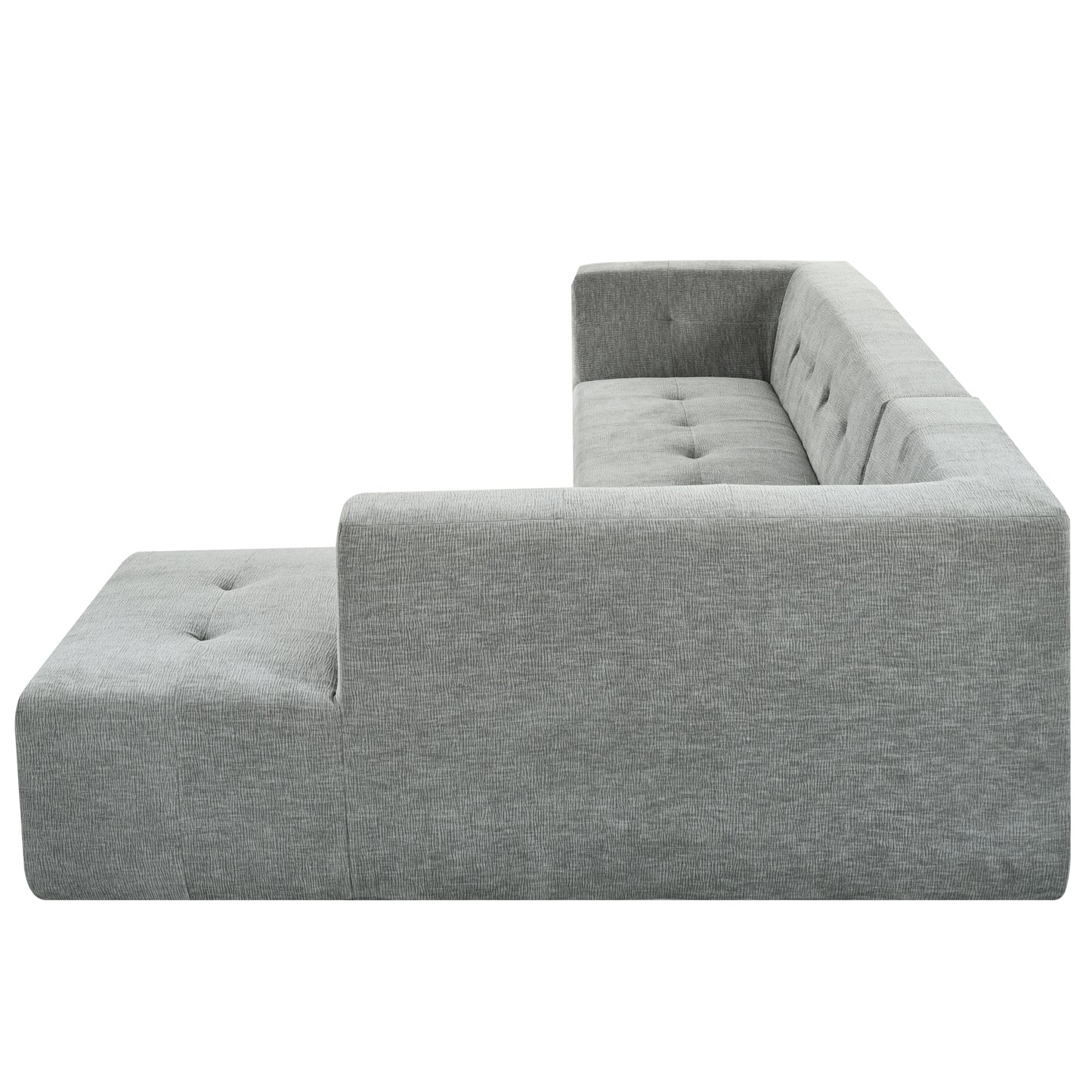 Juego de sofás modulares para sala de estar, 112,2 x 74 pulgadas, sofá minimalista moderno, sofá cama tapizado para sala de estar, dormitorio, combinación de 2 piezas sin computadora, en forma de L, gris claro