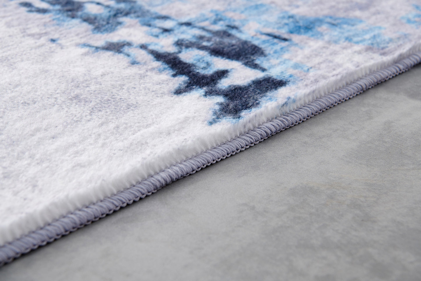 ZARA Collection Abstract Design Gray Blue Yellow (3' ft x 2' ft) Machine Washable Super Soft Area Rug