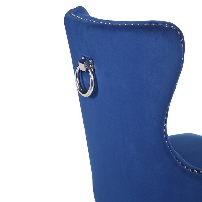 Erica 2 Piece Wood Legs Dinning Chair Finish with Velvet Fabric in Blue