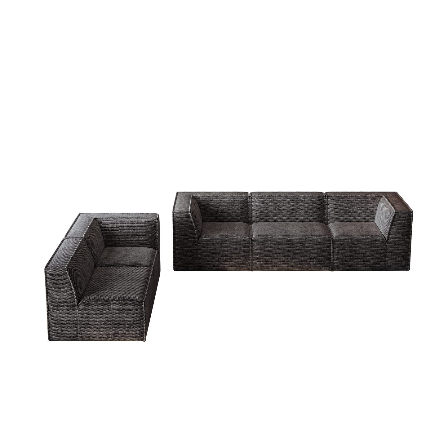 106*106" Chenille Modular L Shaped Sectional Sofa,Luxury Floor Couch Set,Upholstered Indoor Furniture,Foam-Filled Compressed Sofa for Living Room,Bedroom,5 PC Free Combination