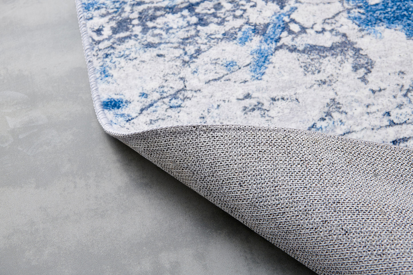 ZARA Collection Abstract Design Silver Blue (10.5' ft x 7.5' ft) Machine Washable Super Soft Area Rug