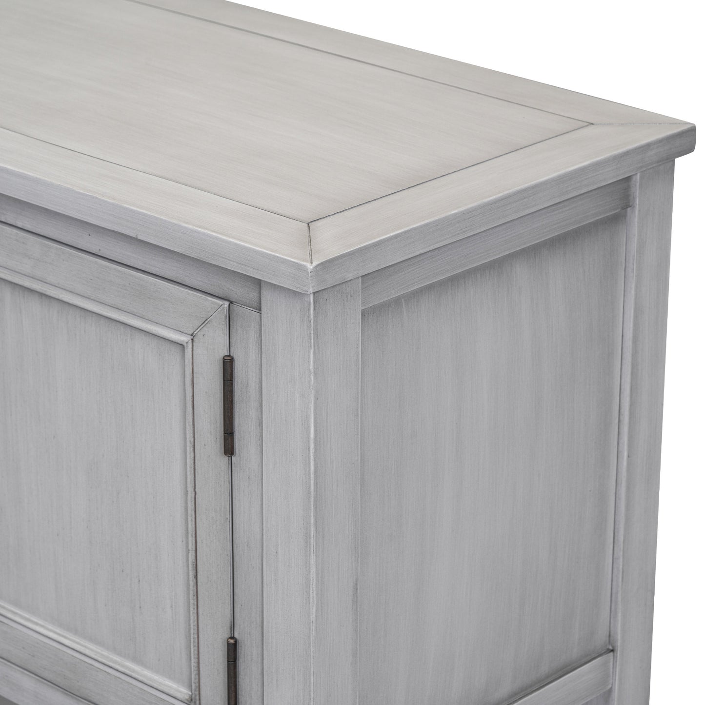 TREXM Cambridge Series Ample Storage Vintage Console Table with Four Small Drawers and Bottom Shelf for Living Rooms, Entrances and Kitchens (Antique Gray, OLD SKU: WF190263AAE)