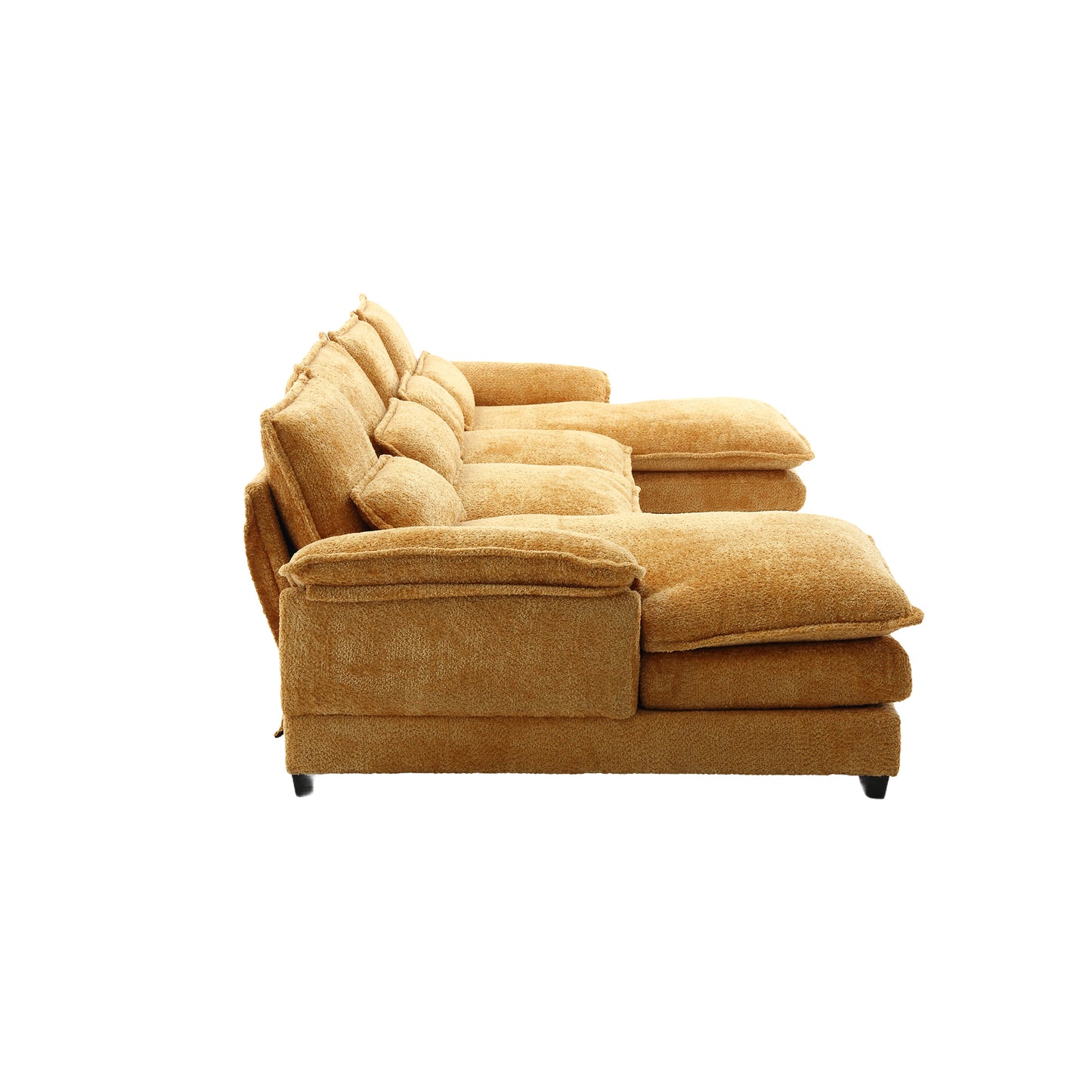 UNITED WE WIN Modern Large chenille Fabric U-Shape Sectional Sofa